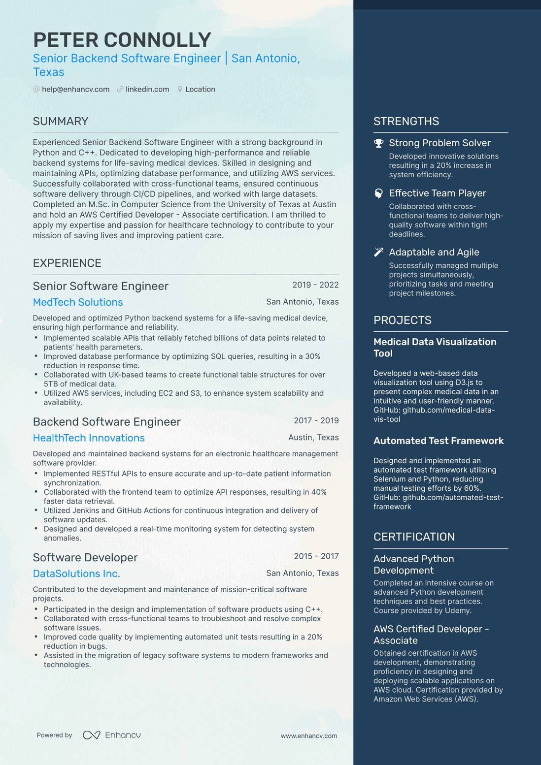 undefined AWS Data Engineer Resume Template