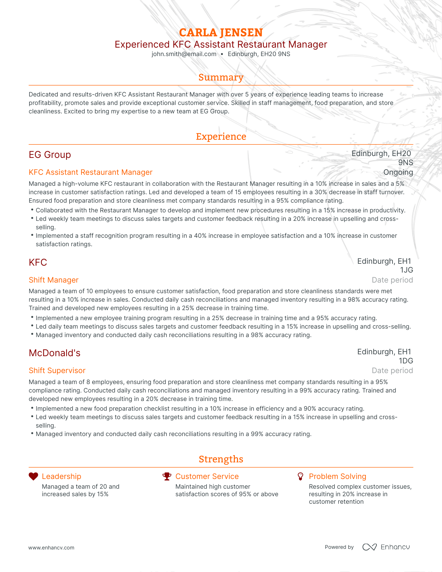 Traditional Starbucks Store Manager Resume Template