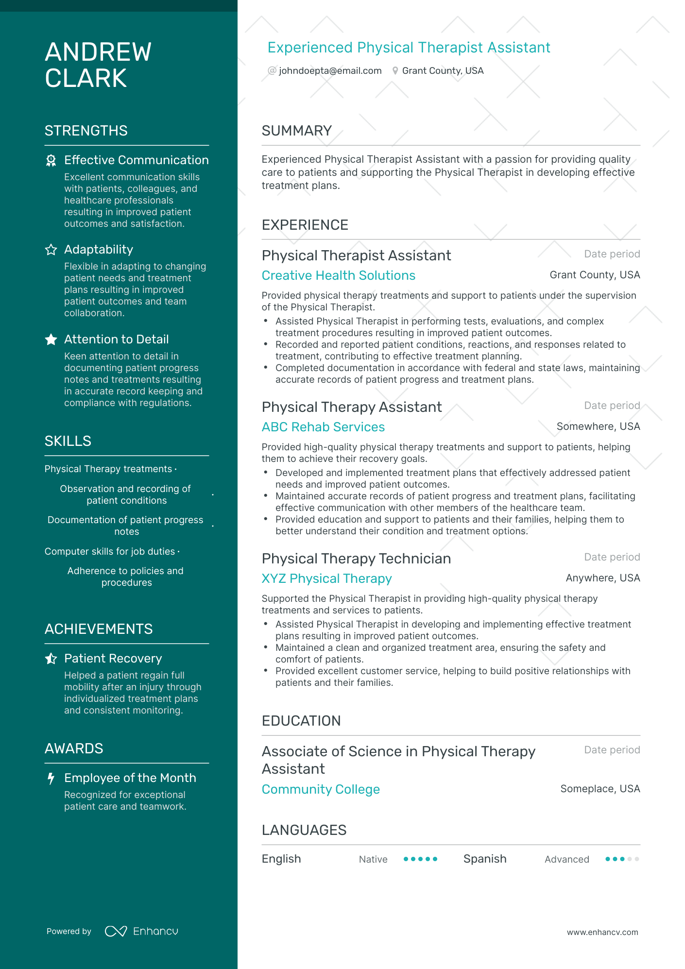 Polished Therapist Resume Template
