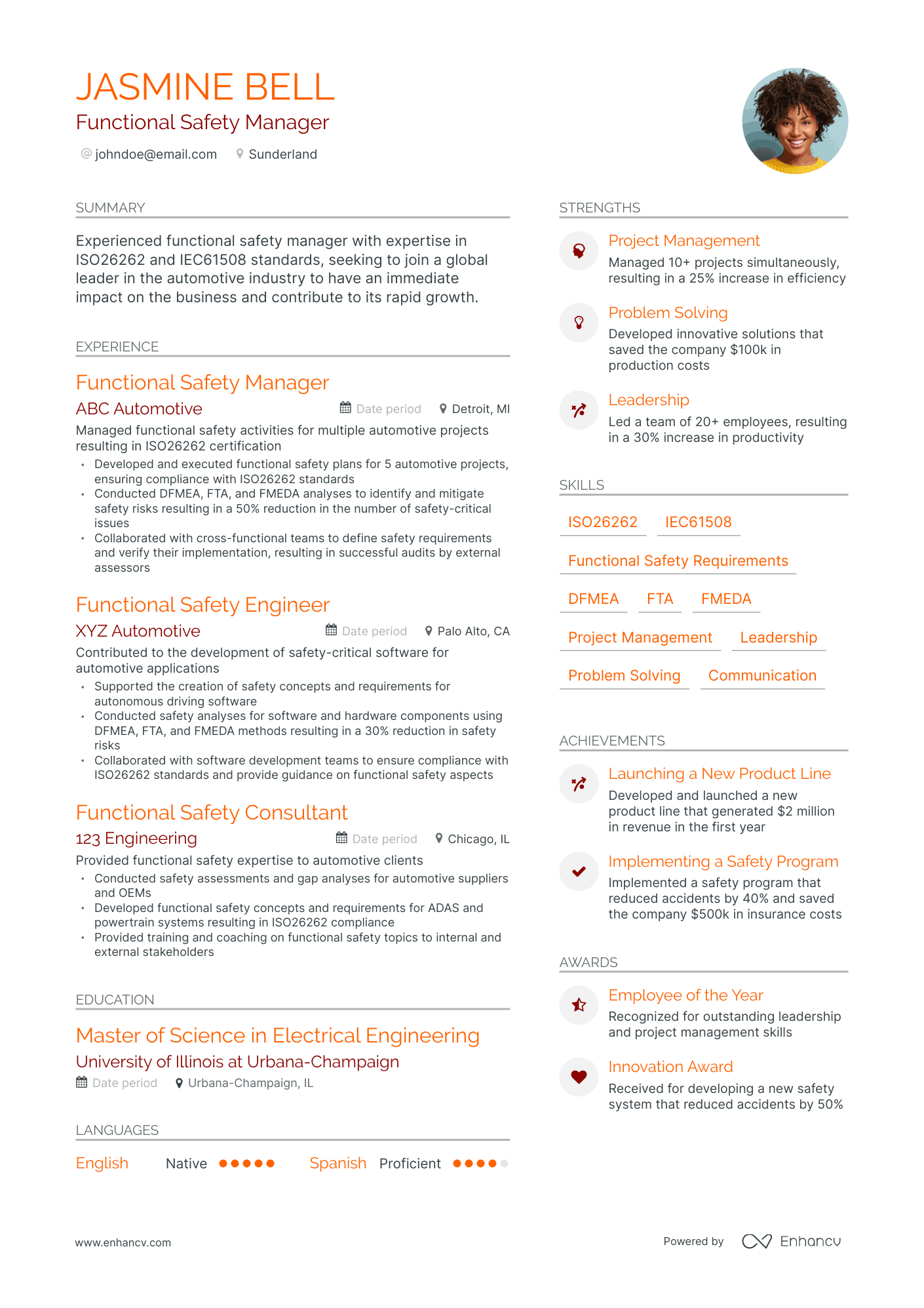 Modern Functional Manager Resume Template