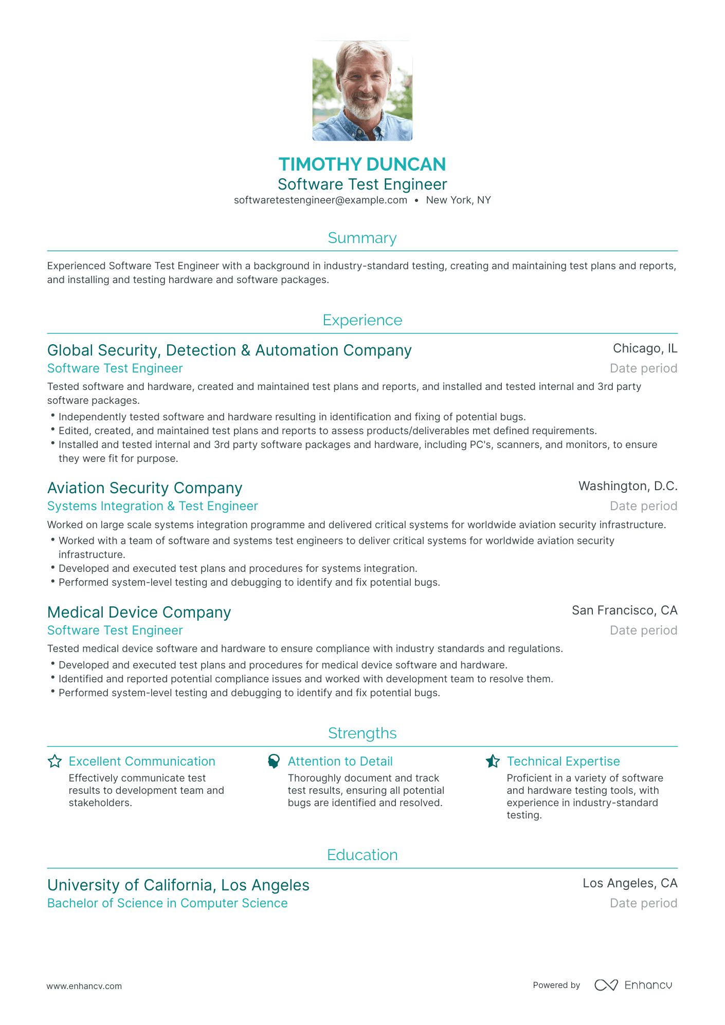 Traditional Software Test Engineer Resume Template