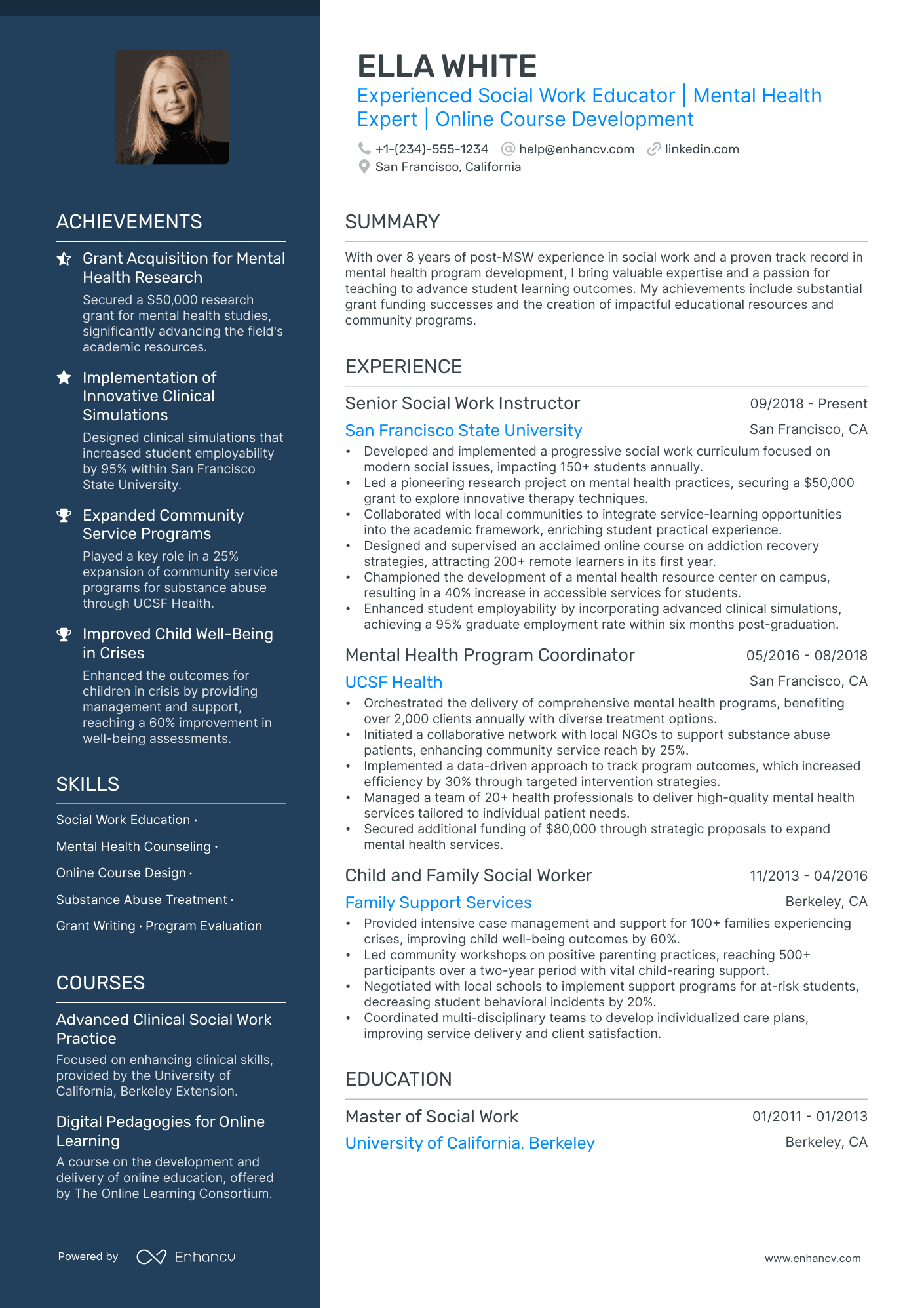 resume template for lecturer job