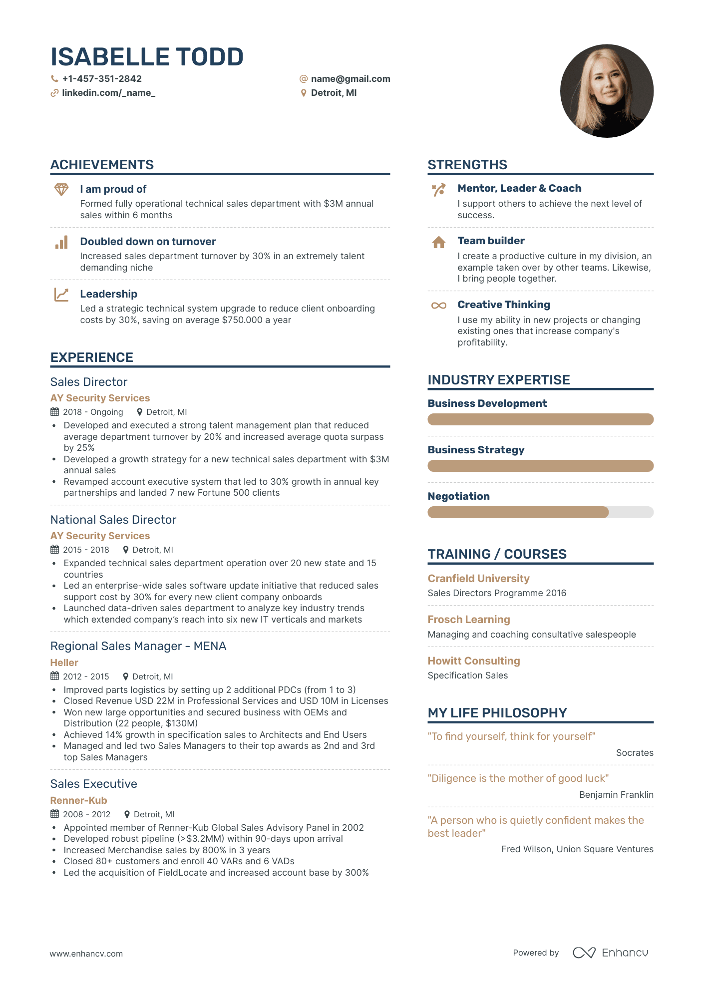 Simple Sales Director Resume Template