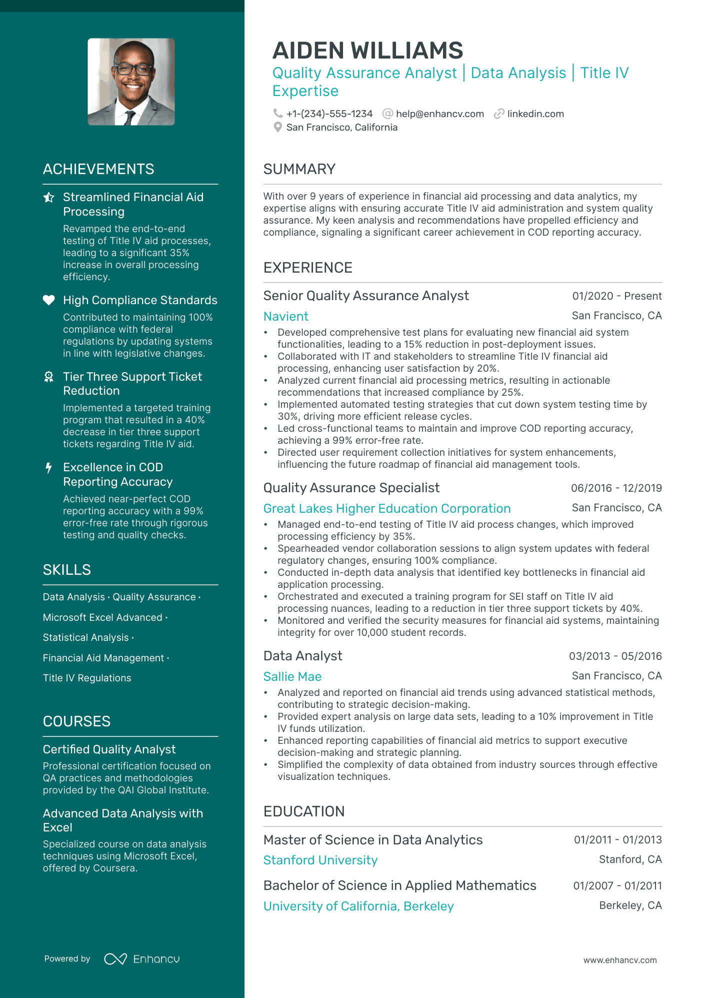 quality assurance resume examples