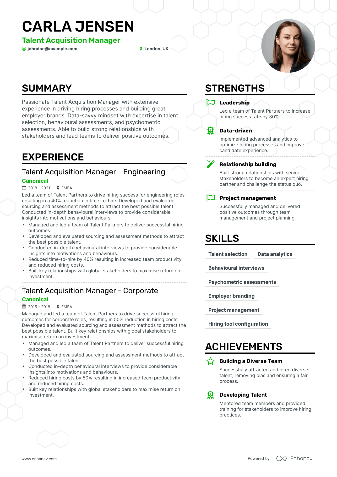 Simple Talent Acquisition Manager Resume Template