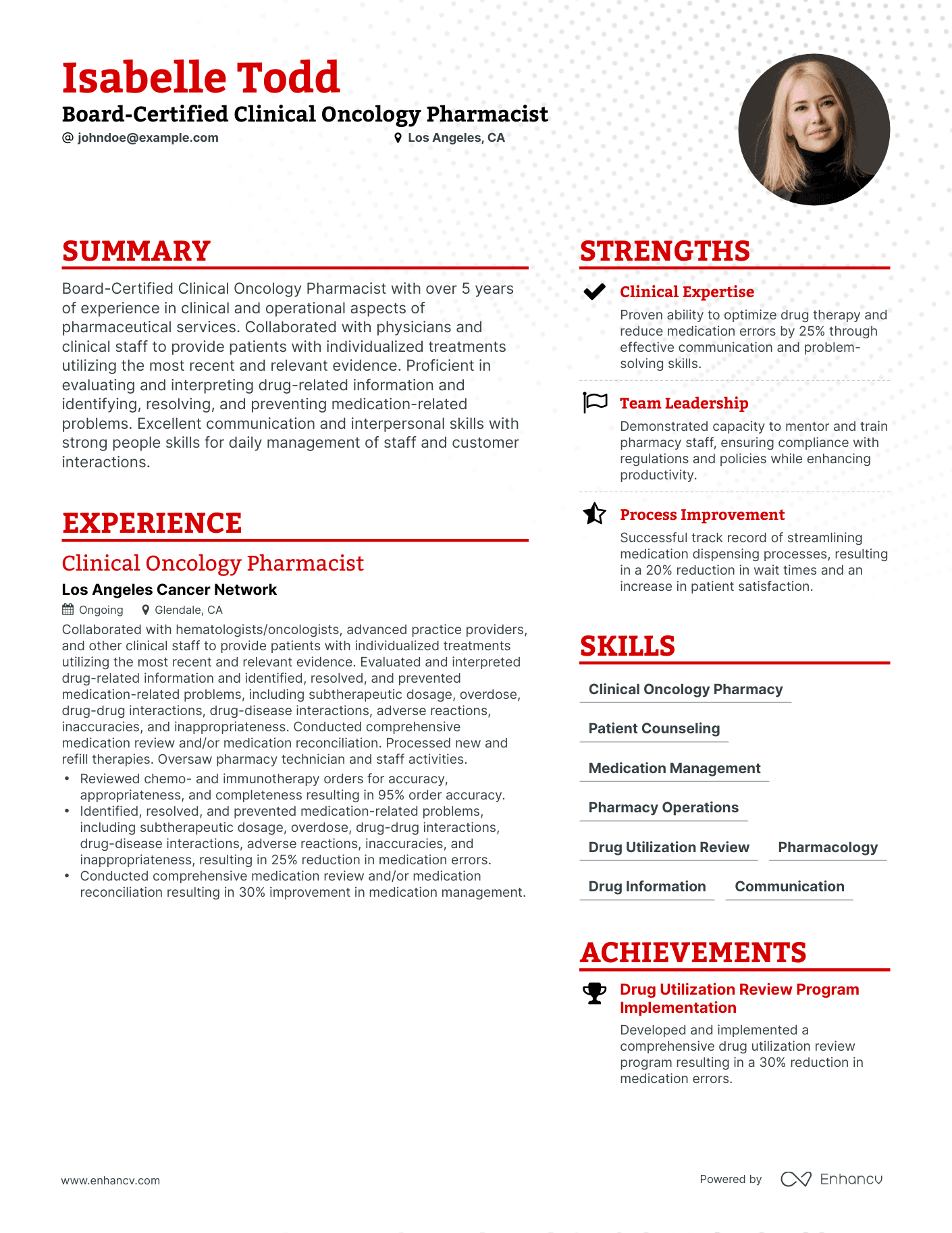 Simple Clinical Pharmacist Resume Template