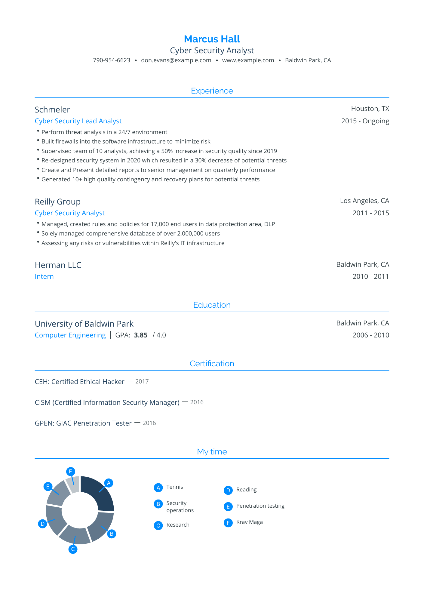 Traditional Cyber Security Analyst Resume Template