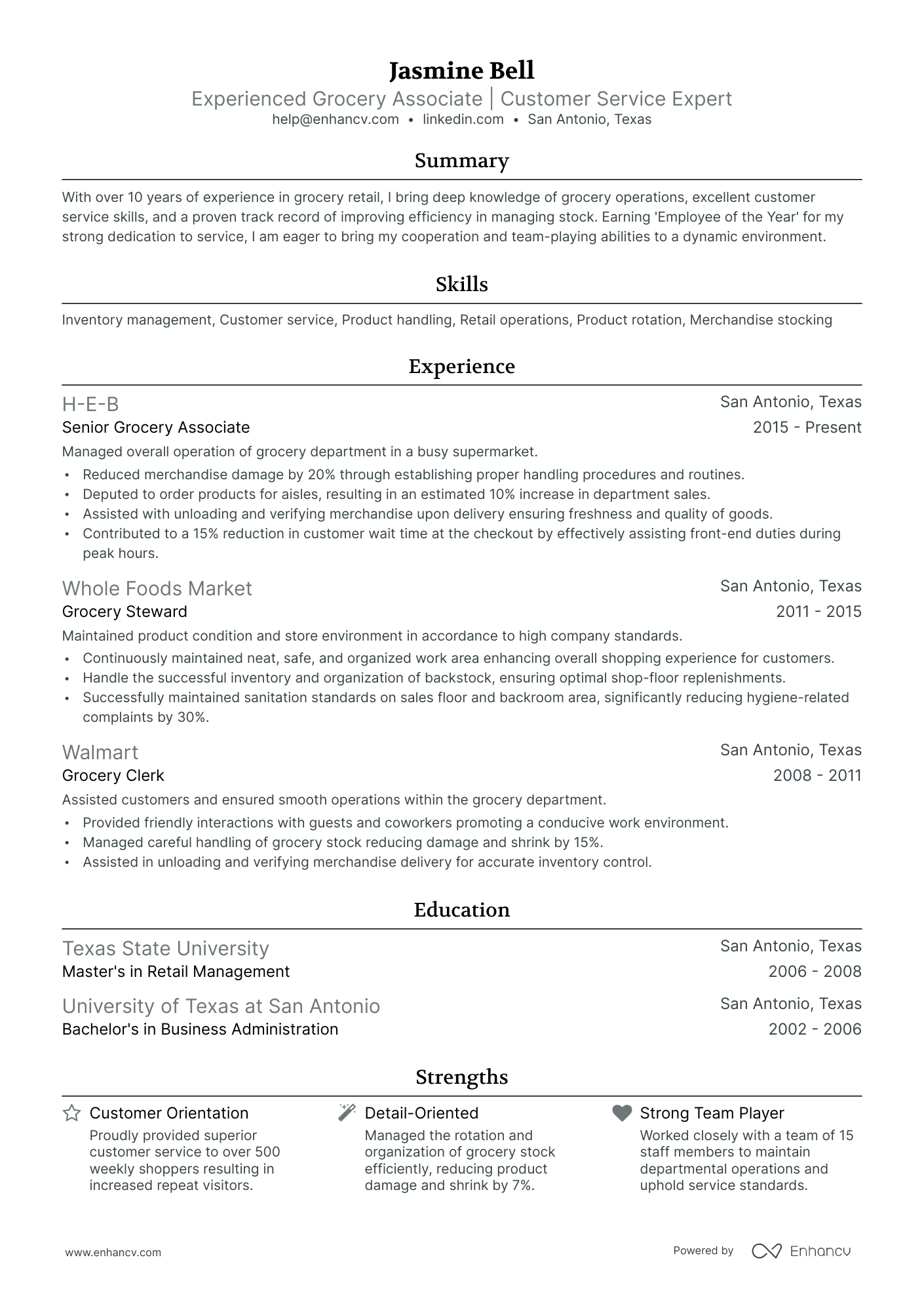 grocery store stocker resume examples