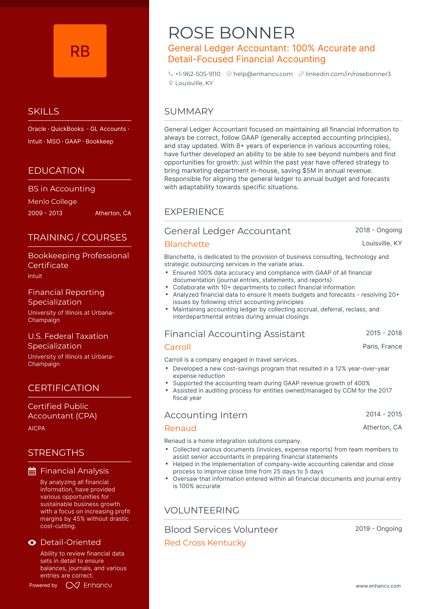 Polished General Ledger Accounting Resume Template