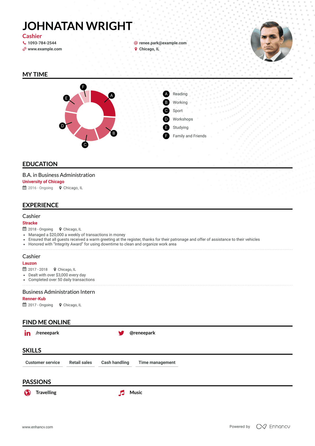 Classic Cashier Resume Template