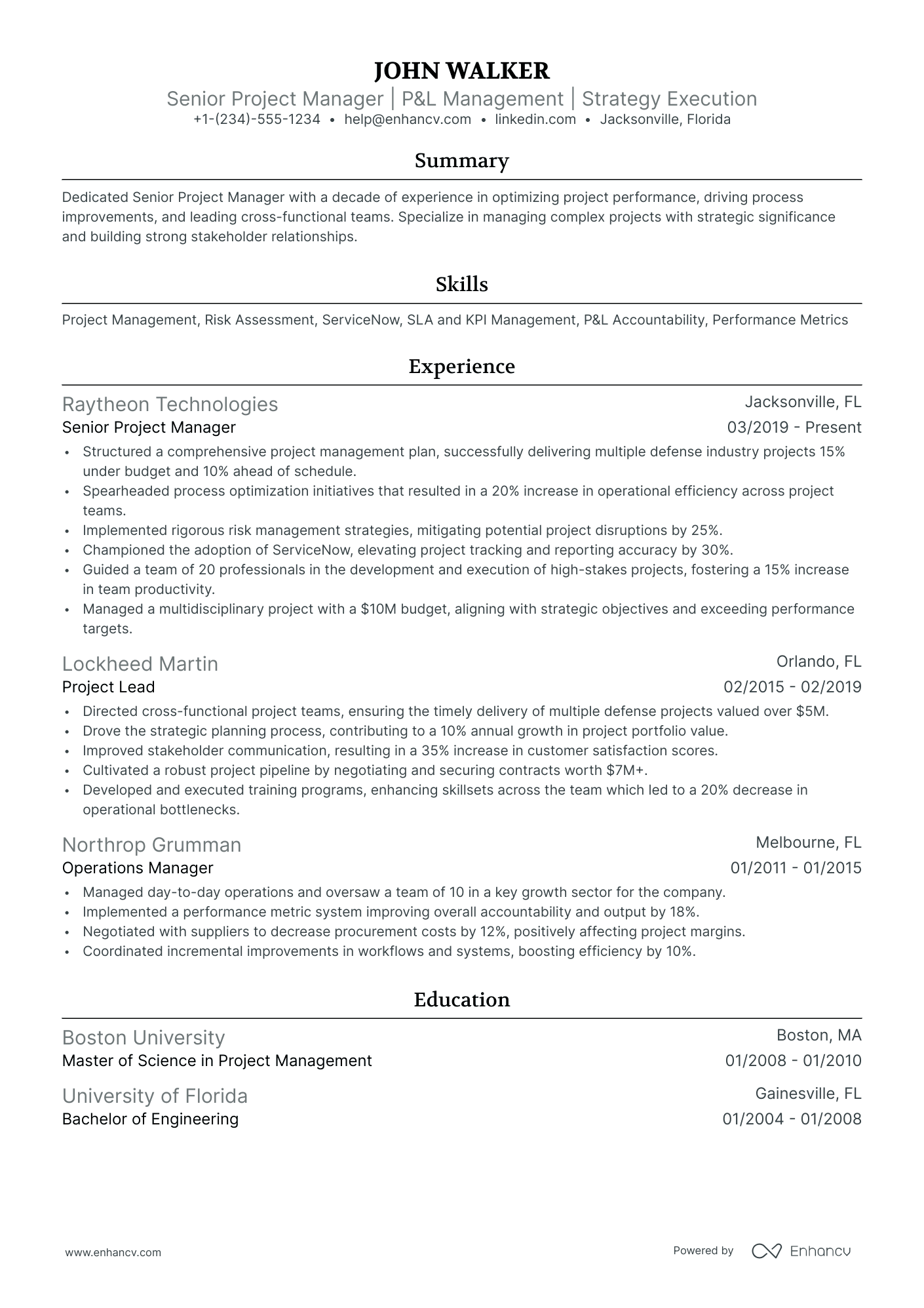 service manager resume examples