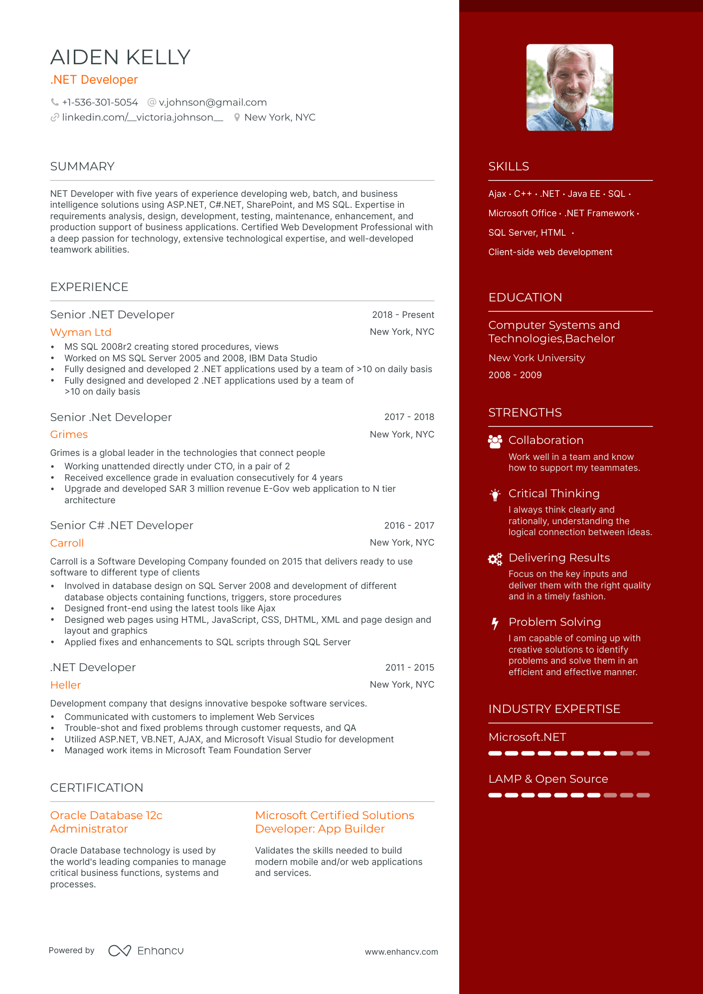 write a developer resume
