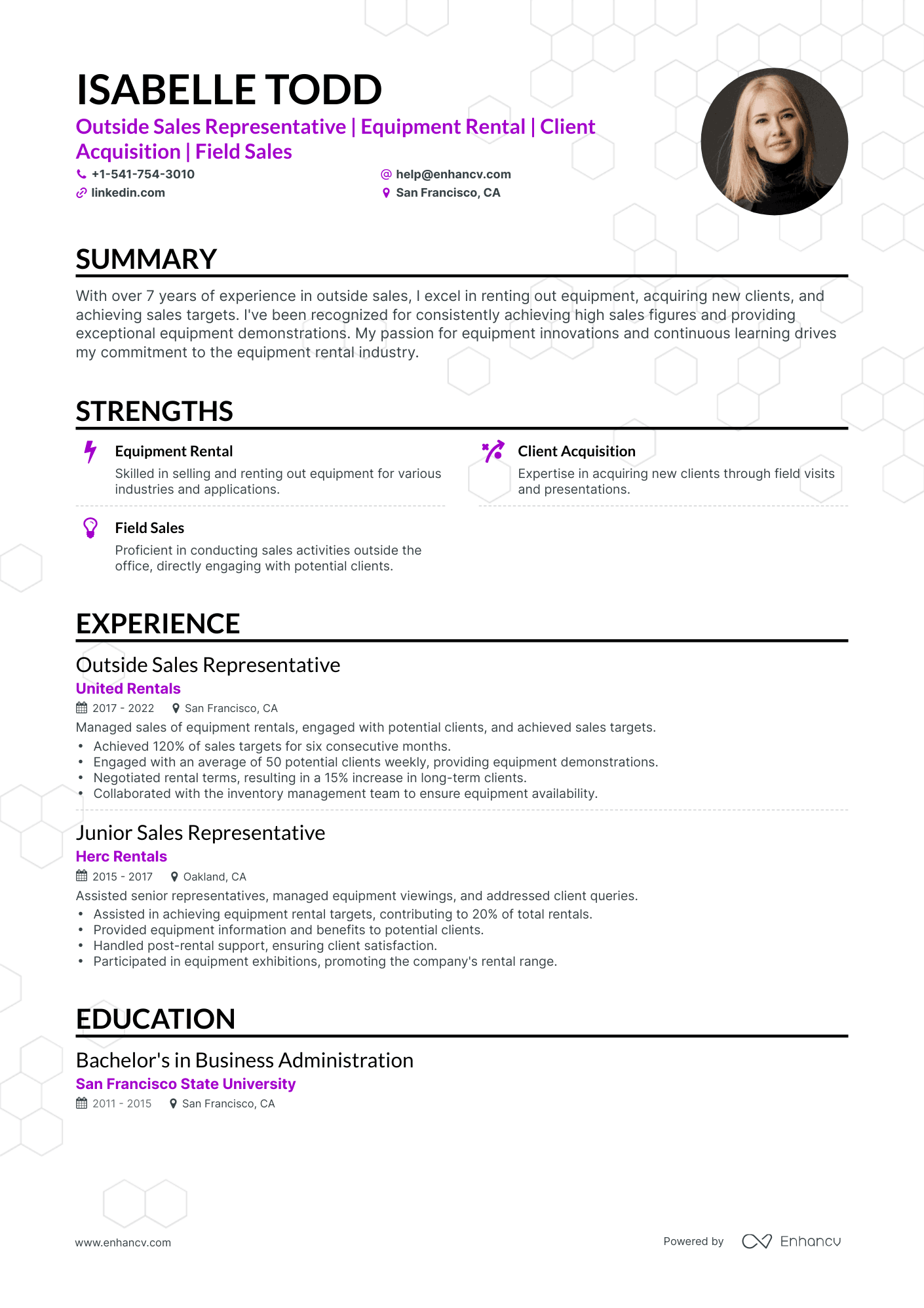 Classic Outside Sales Resume Template