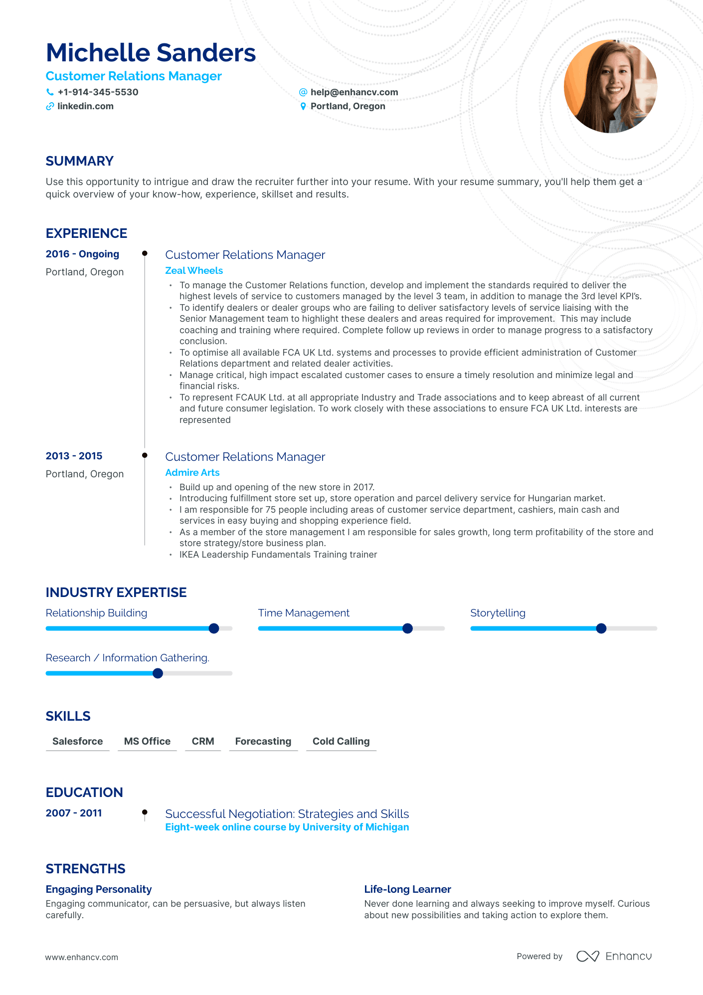 Customer Relations Manager Resume Examples & Guide for 2023 (Layout ...