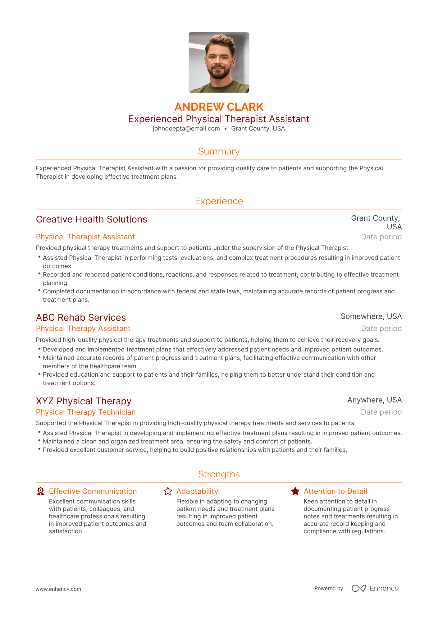 Traditional Therapist Resume Template