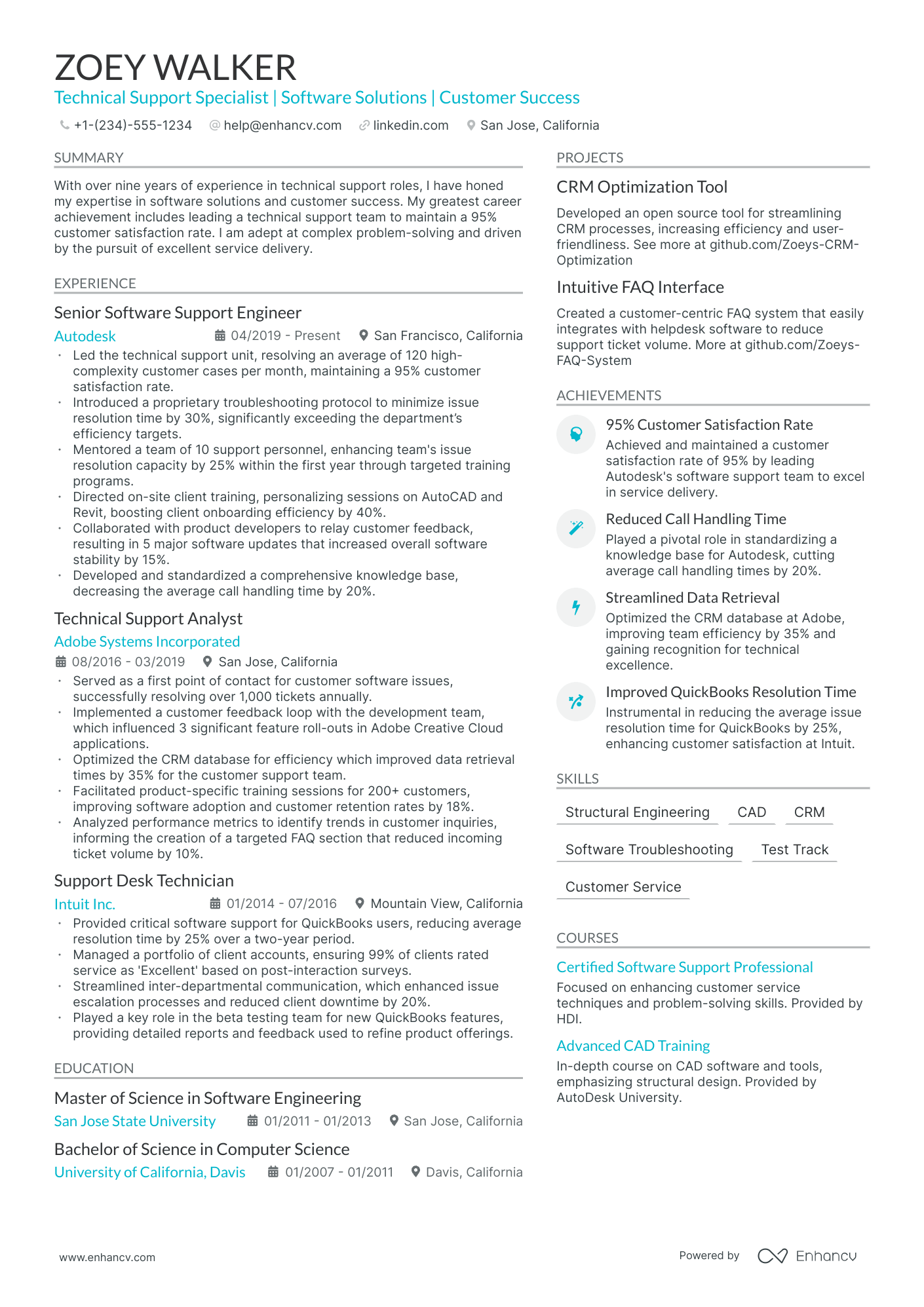 technical support manager resume