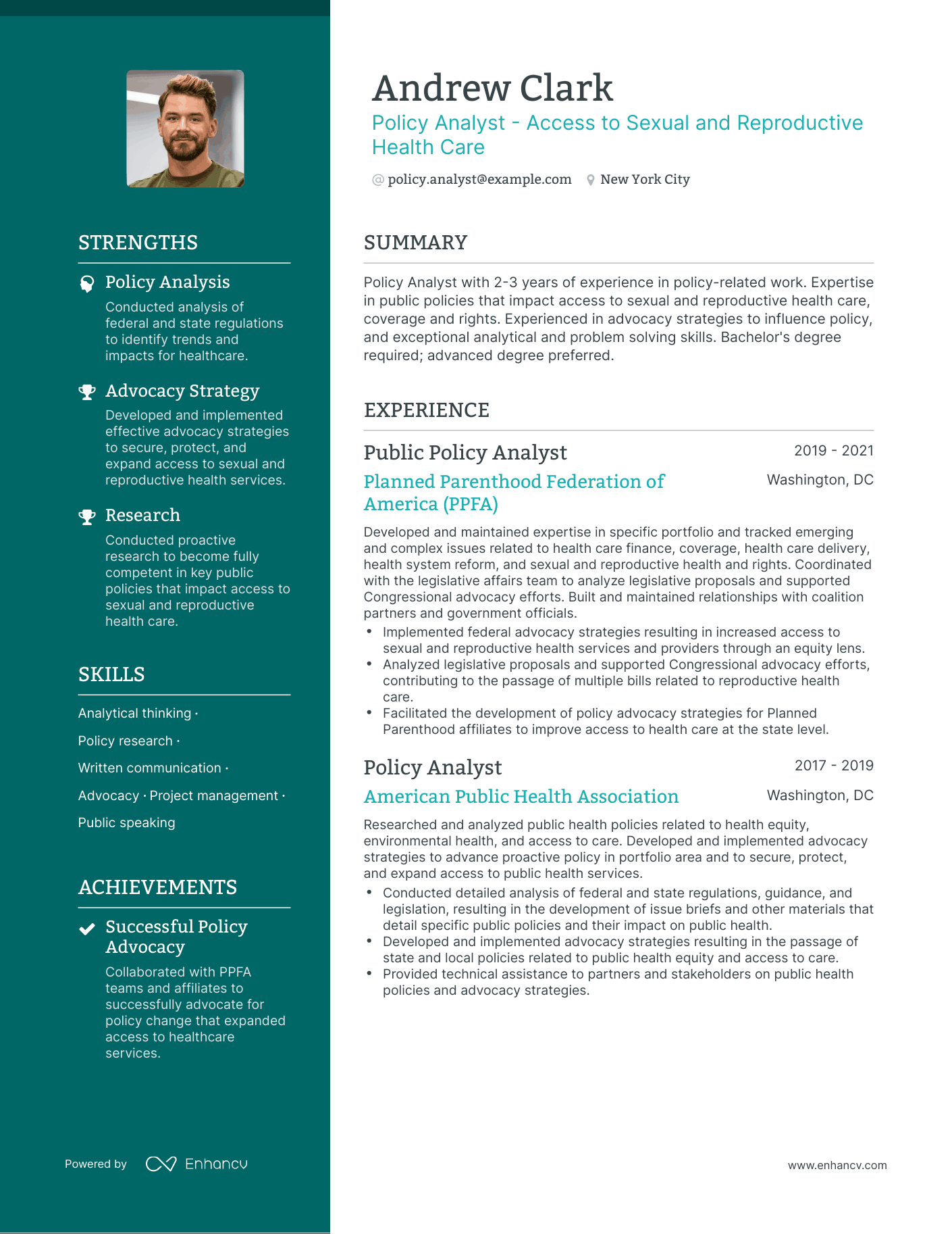Polished Policy Analyst Resume Template