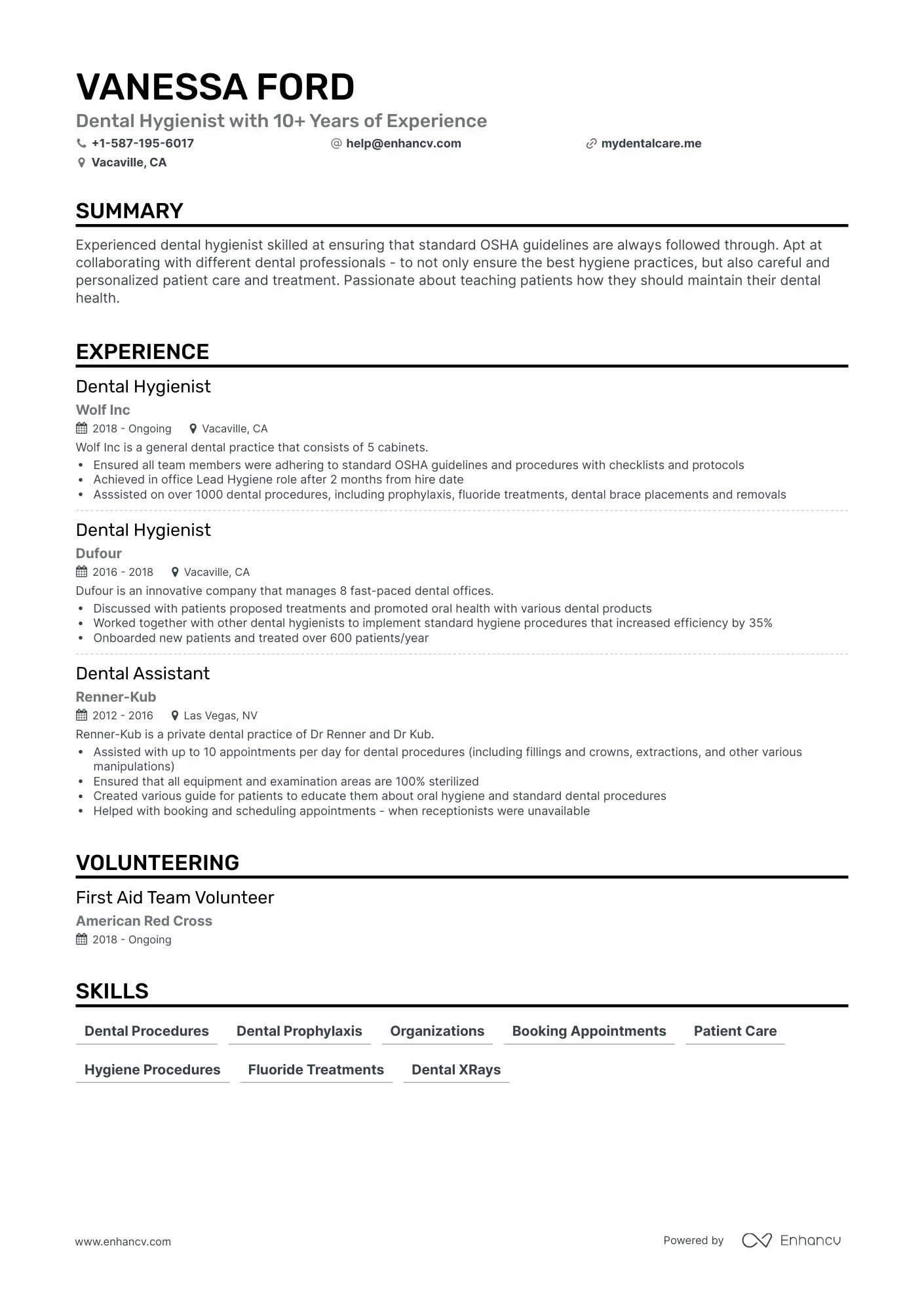 Dental Hygienist Resume Examples & Guide for 2023 (Layout, Skills ...