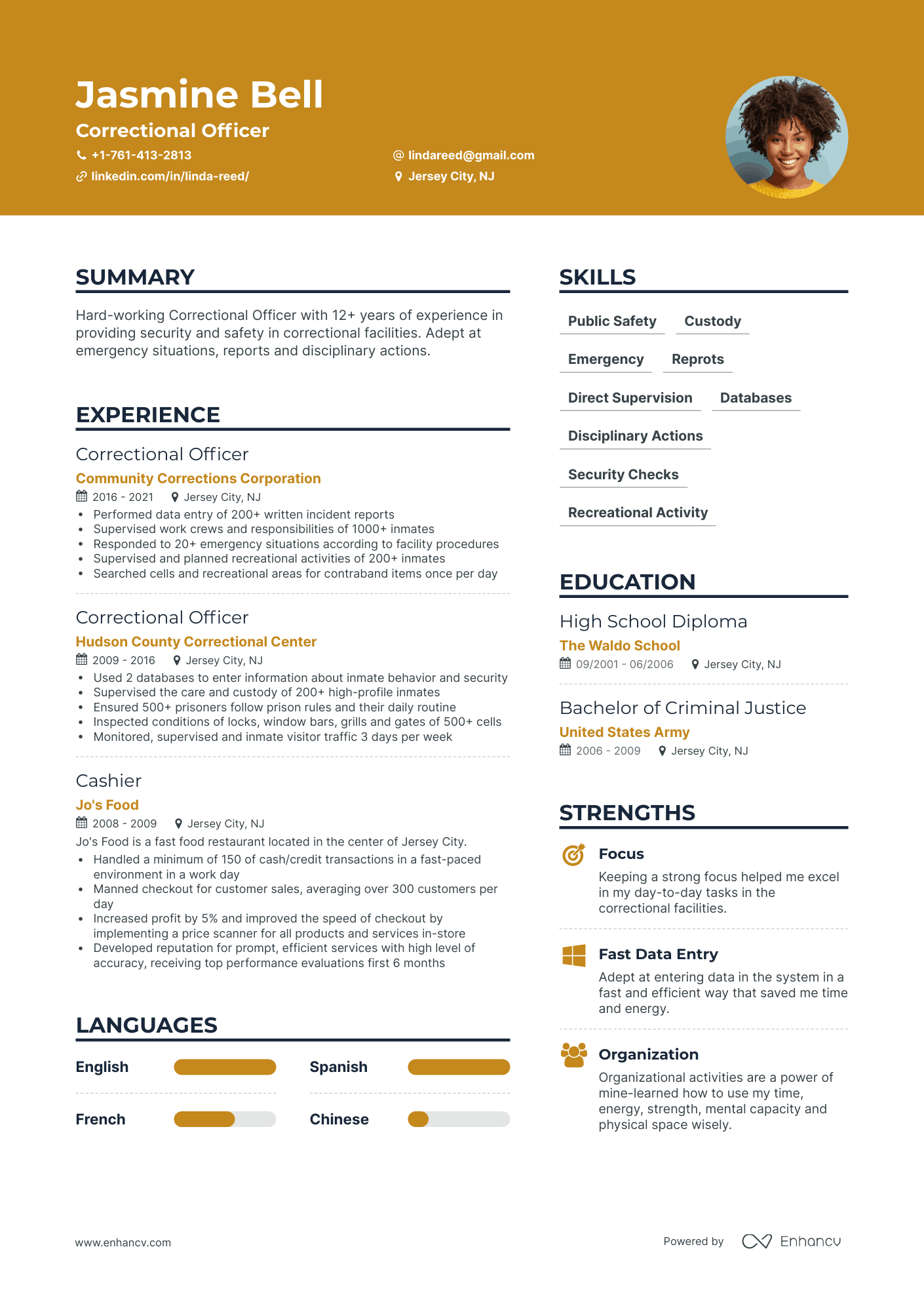 Creative Correctional Officer Resume Template