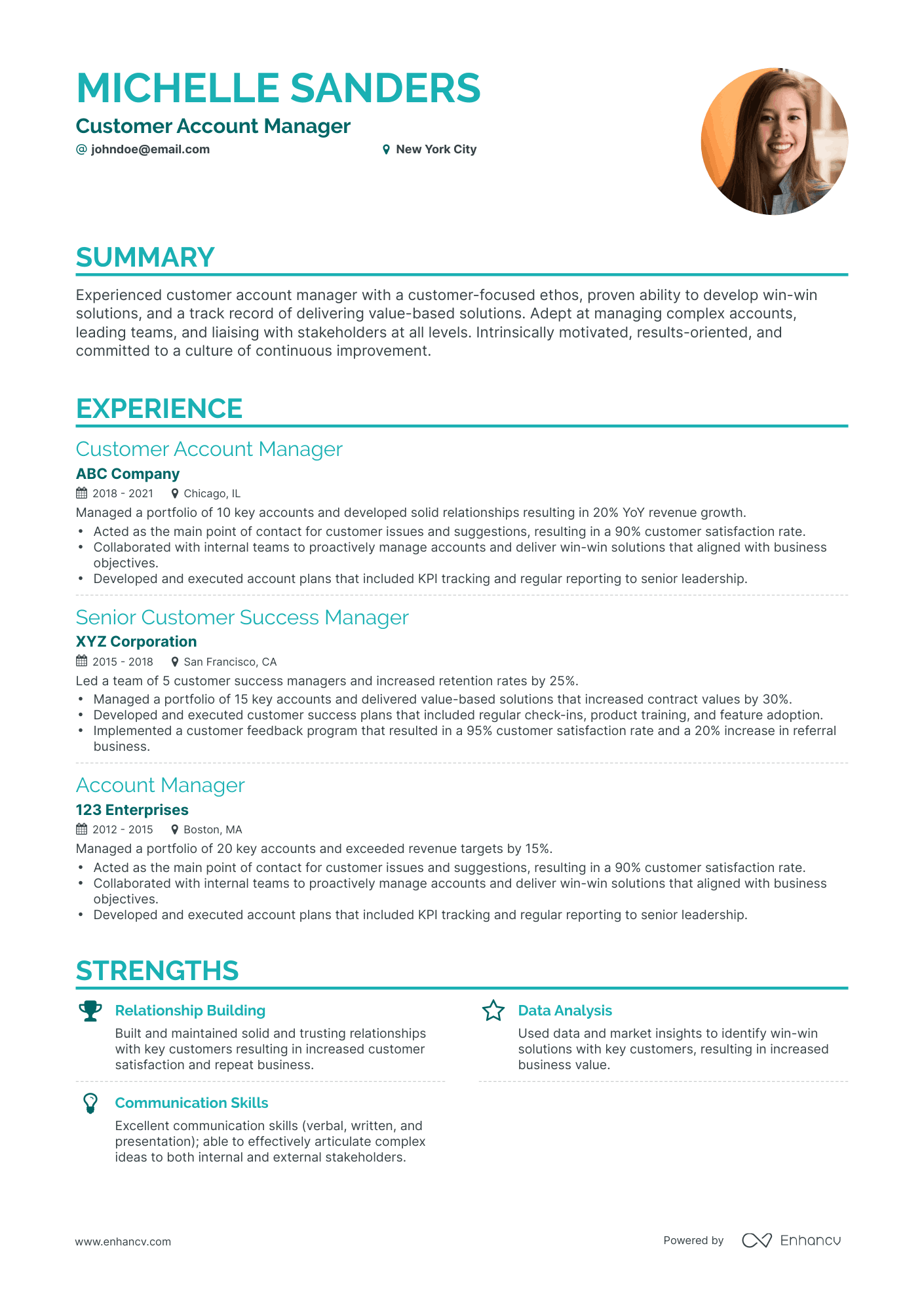 Classic Customer Account Manager Resume Template