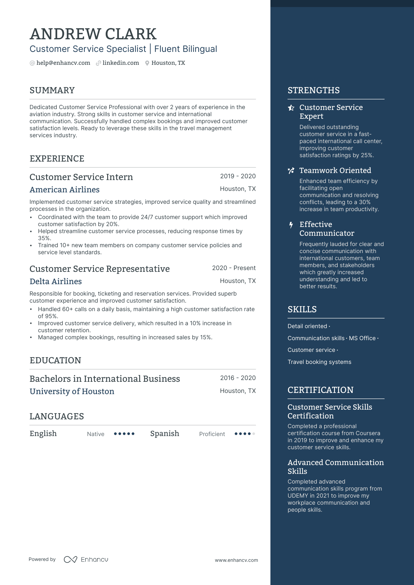examples of resumes for customer service