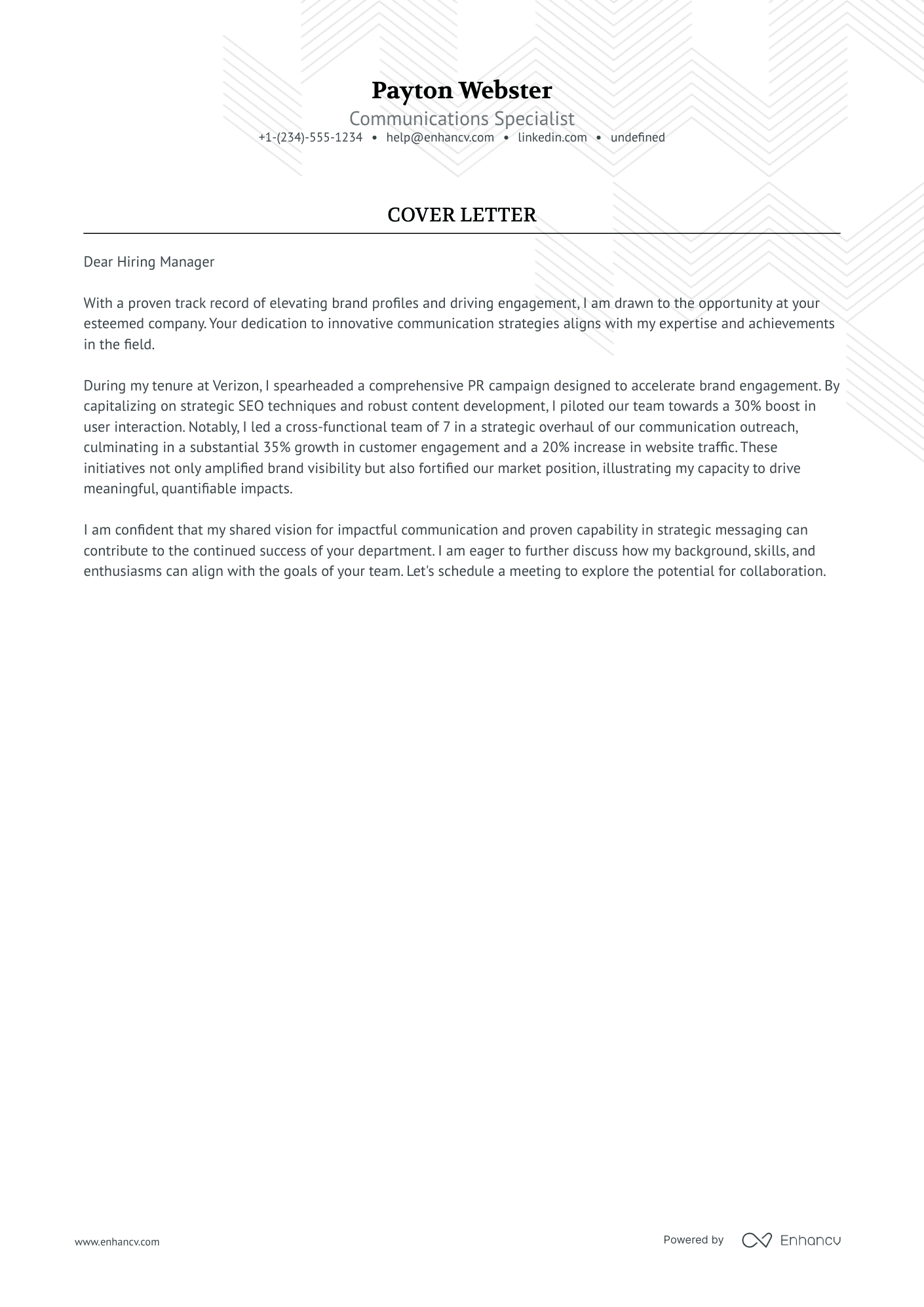 cover letter template for communication director