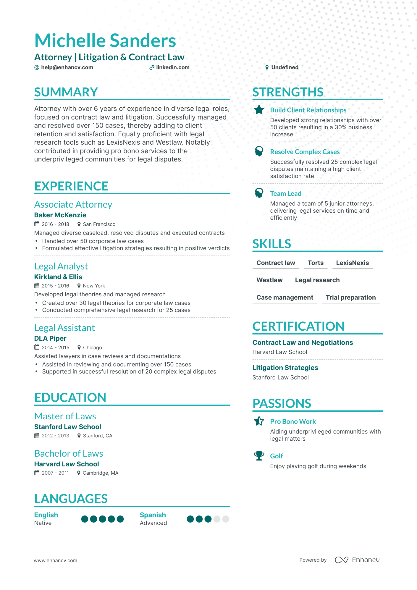 undefined Entry Level Attorney Resume Template