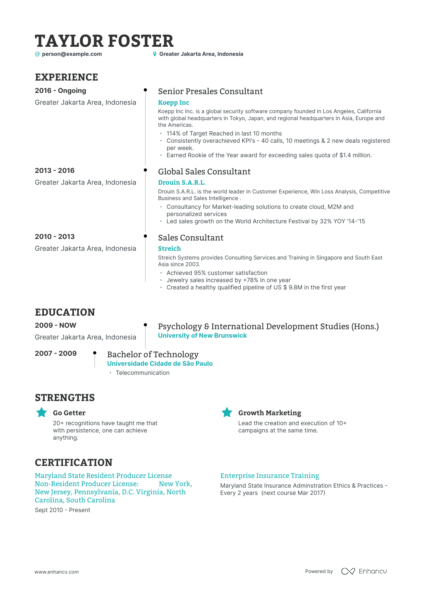 Timeline Sales Consultant Resume Template