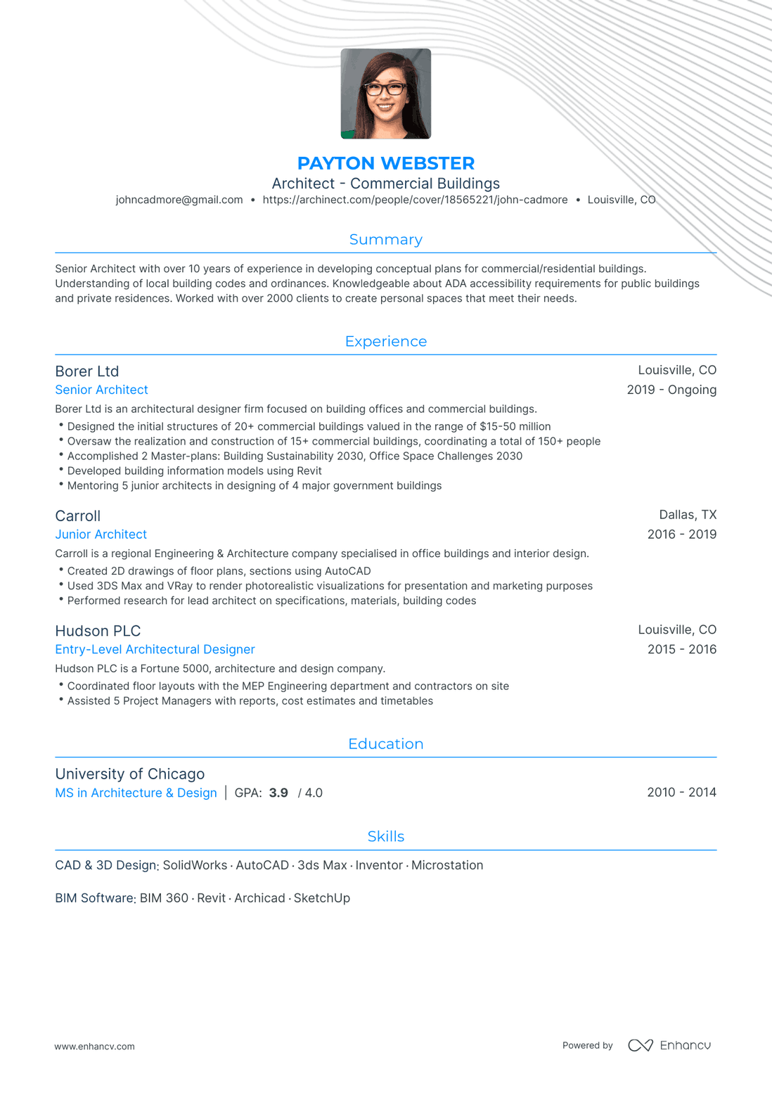 Traditional Architect Resume Template