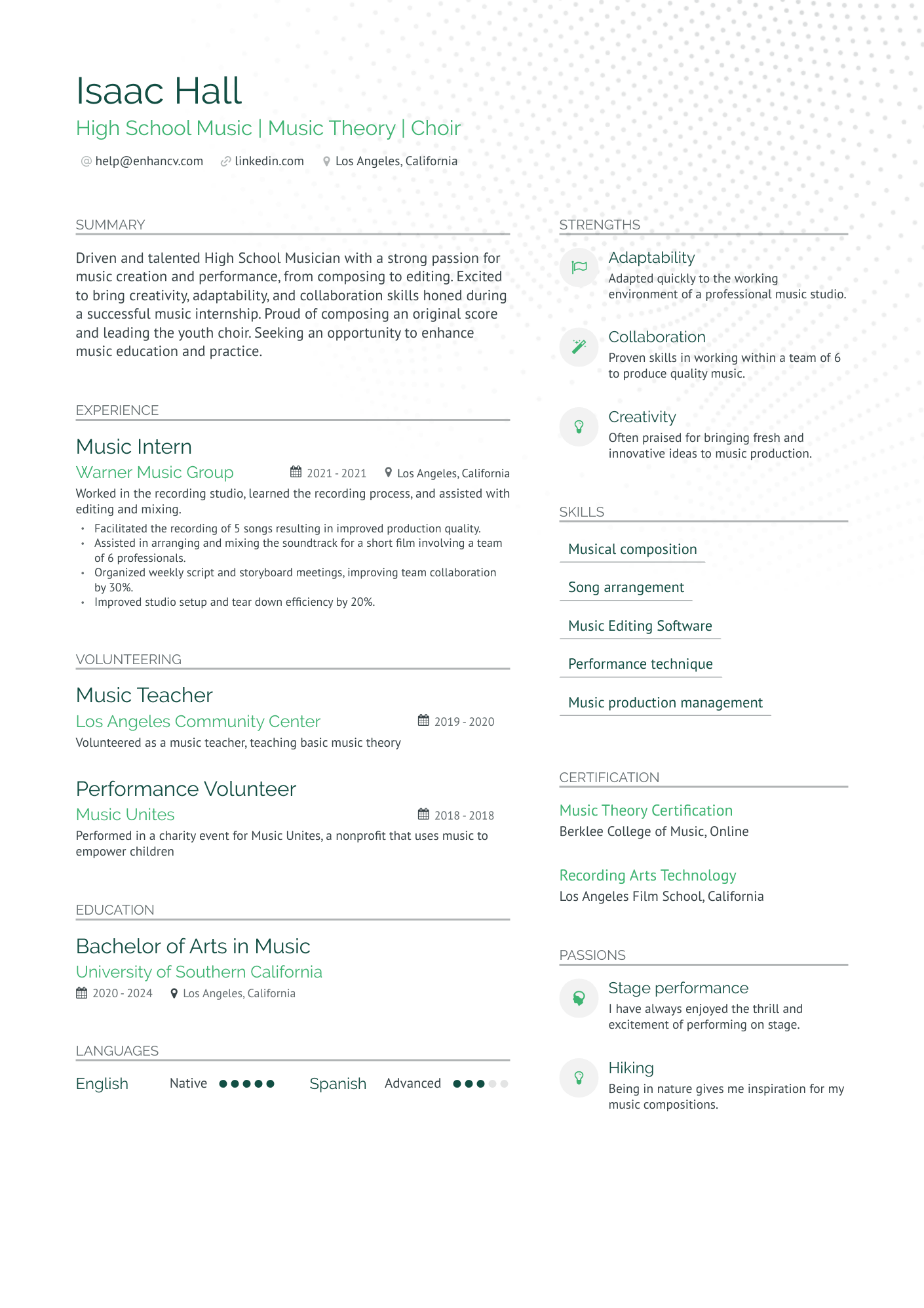 skills in resume for high school students