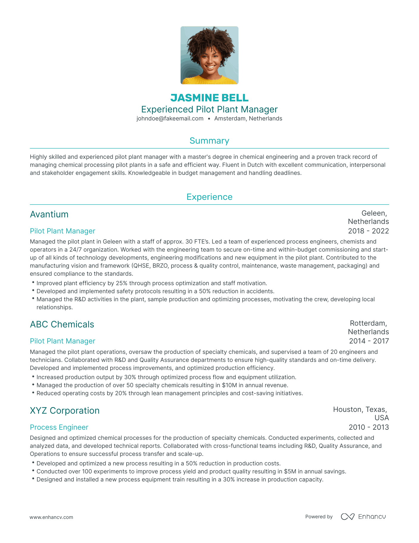 Traditional Commercial Pilot Resume Template