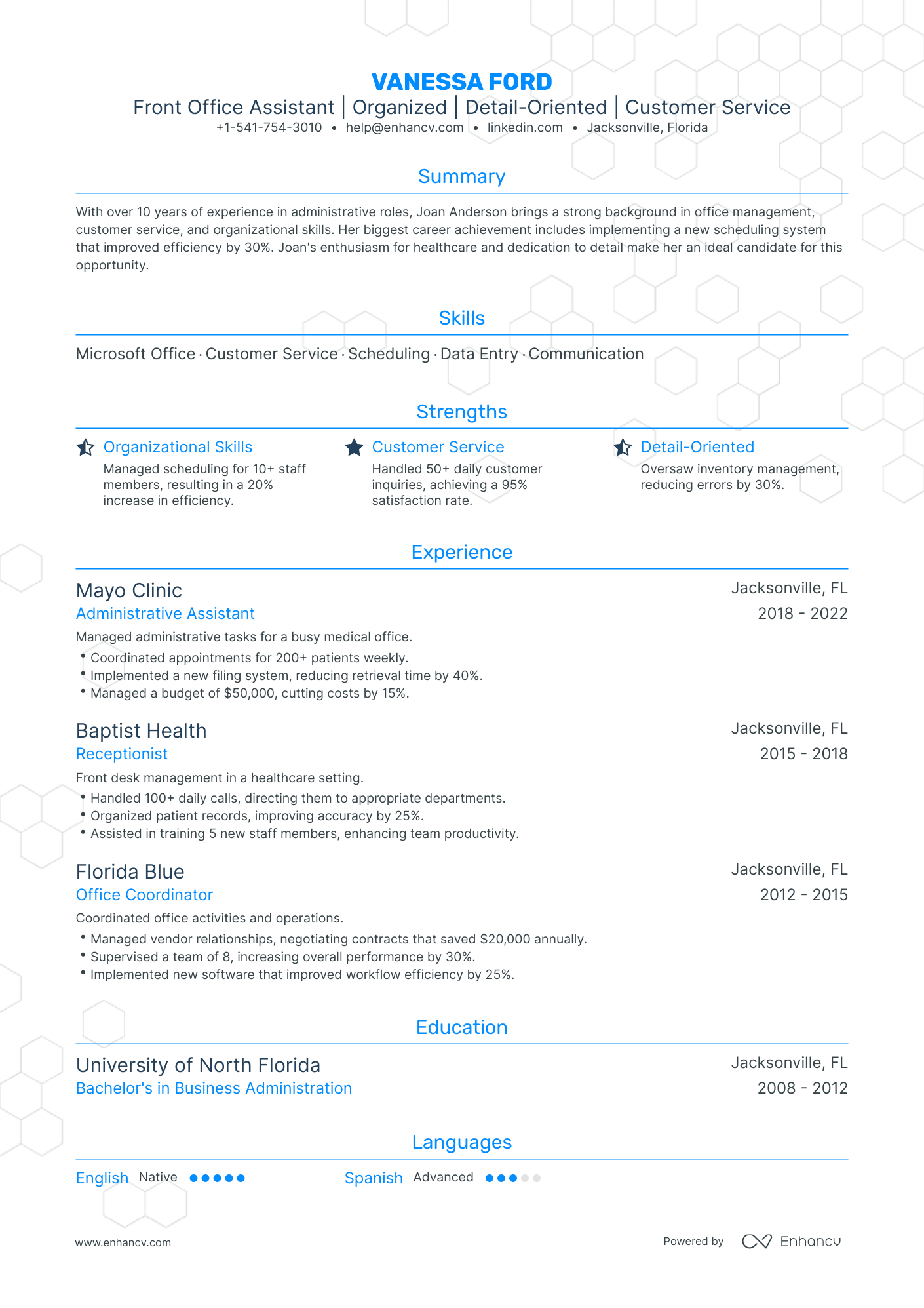 Traditional Office Assistant Resume Template