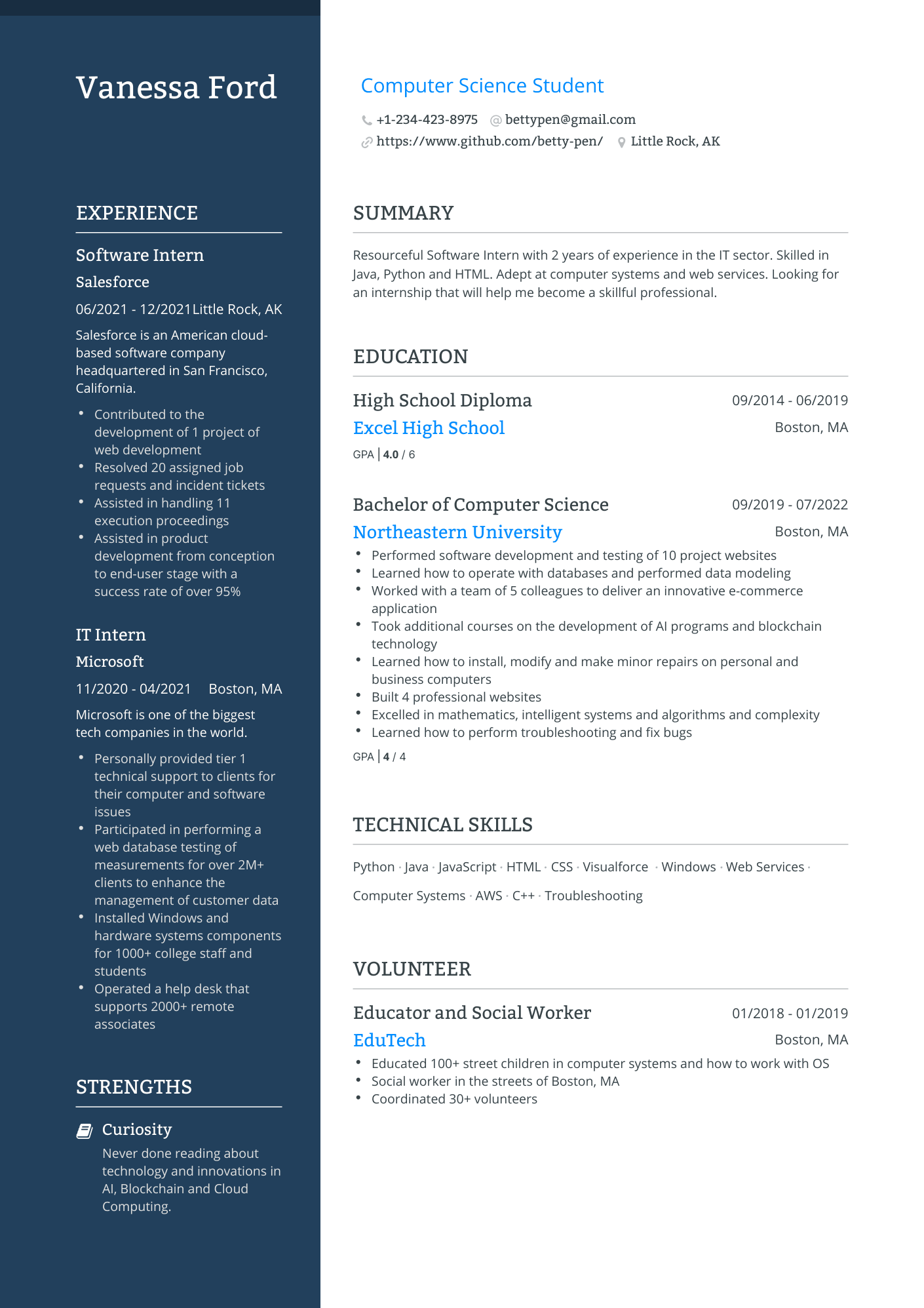 Polished College Resume Template