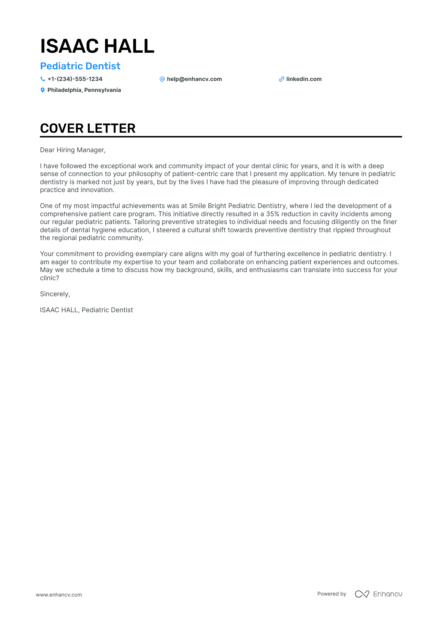 cover letter for dental position
