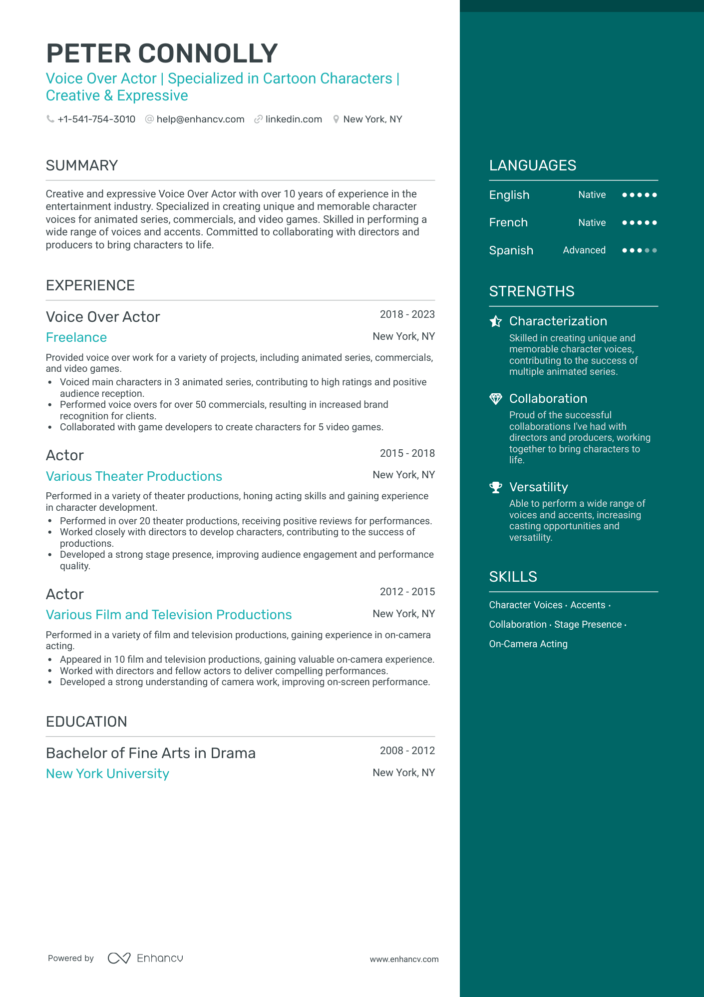 5 Actor Resume Examples & Guide for 2023