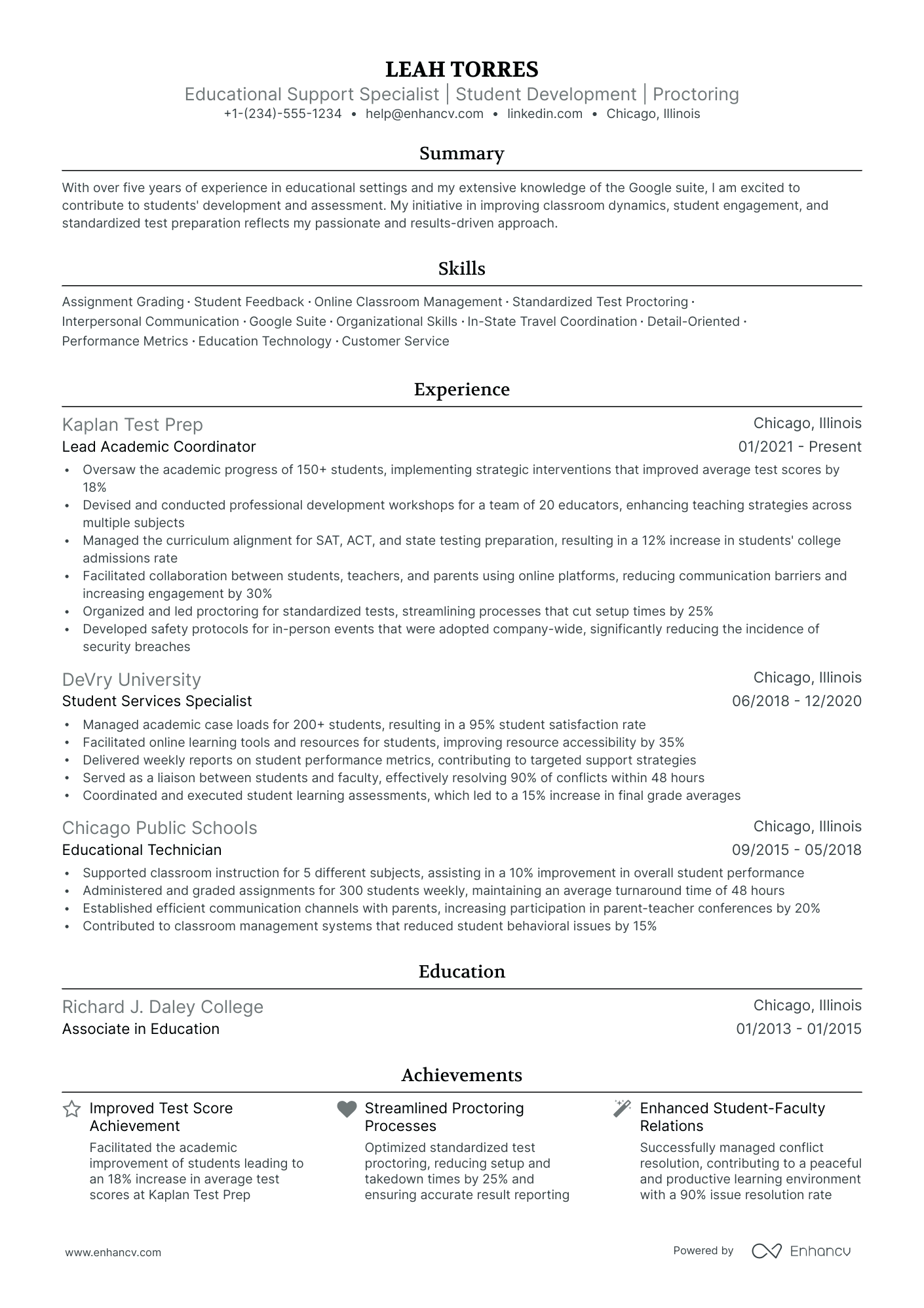 resume for teacher paraprofessional