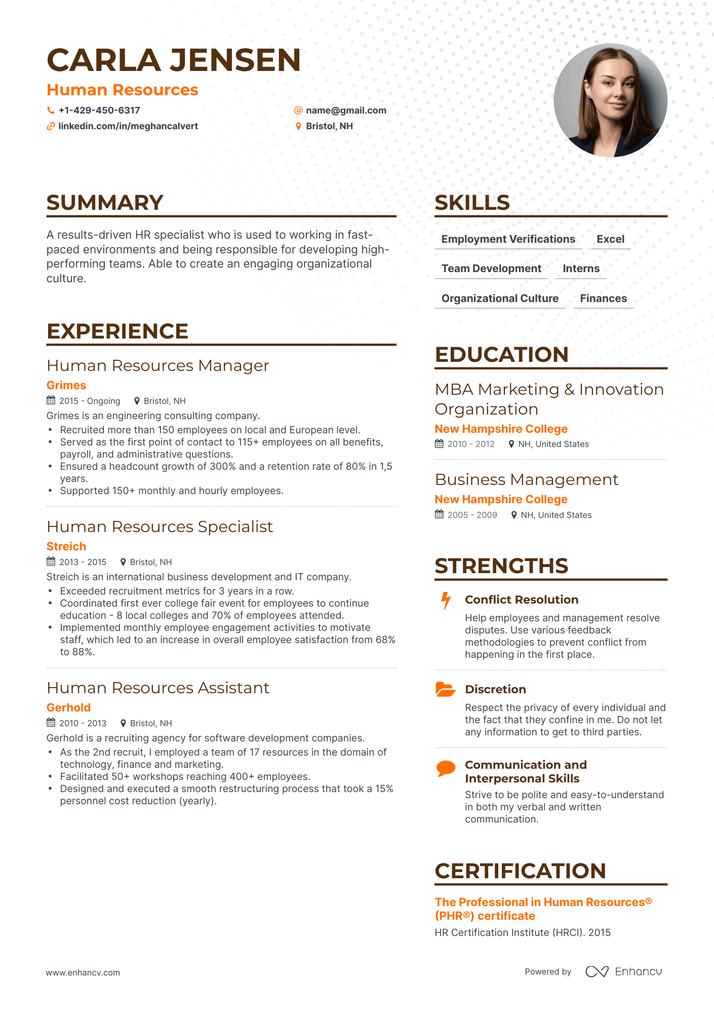 Simple Human Resources Resume Template