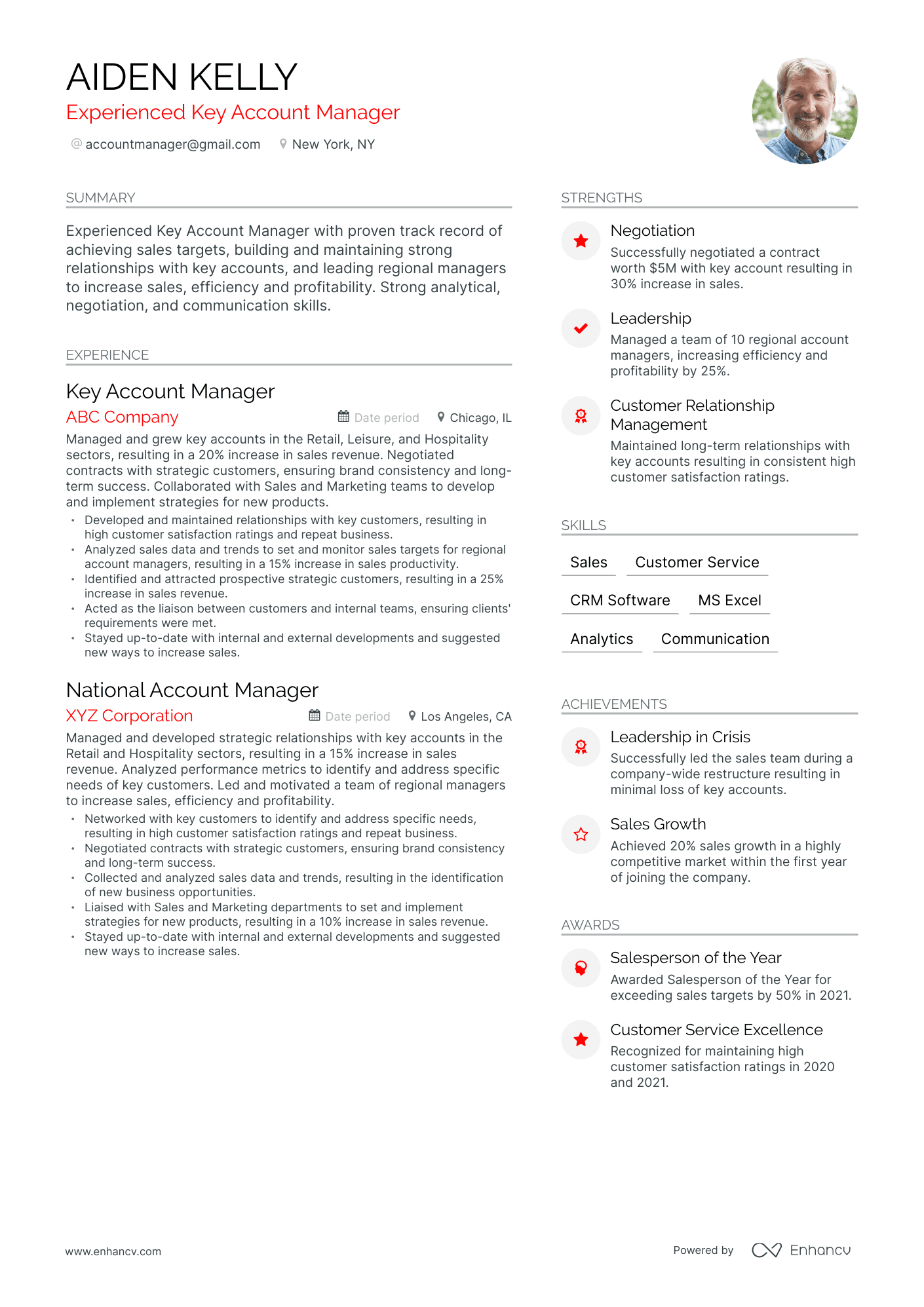 Modern Account Manager Sales Resume Template