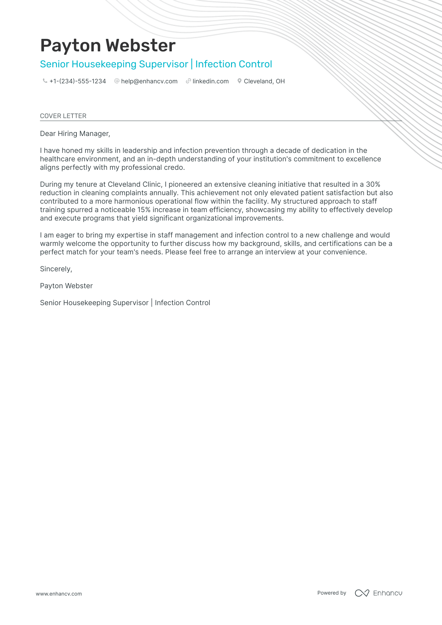housekeeping cover letter no experience