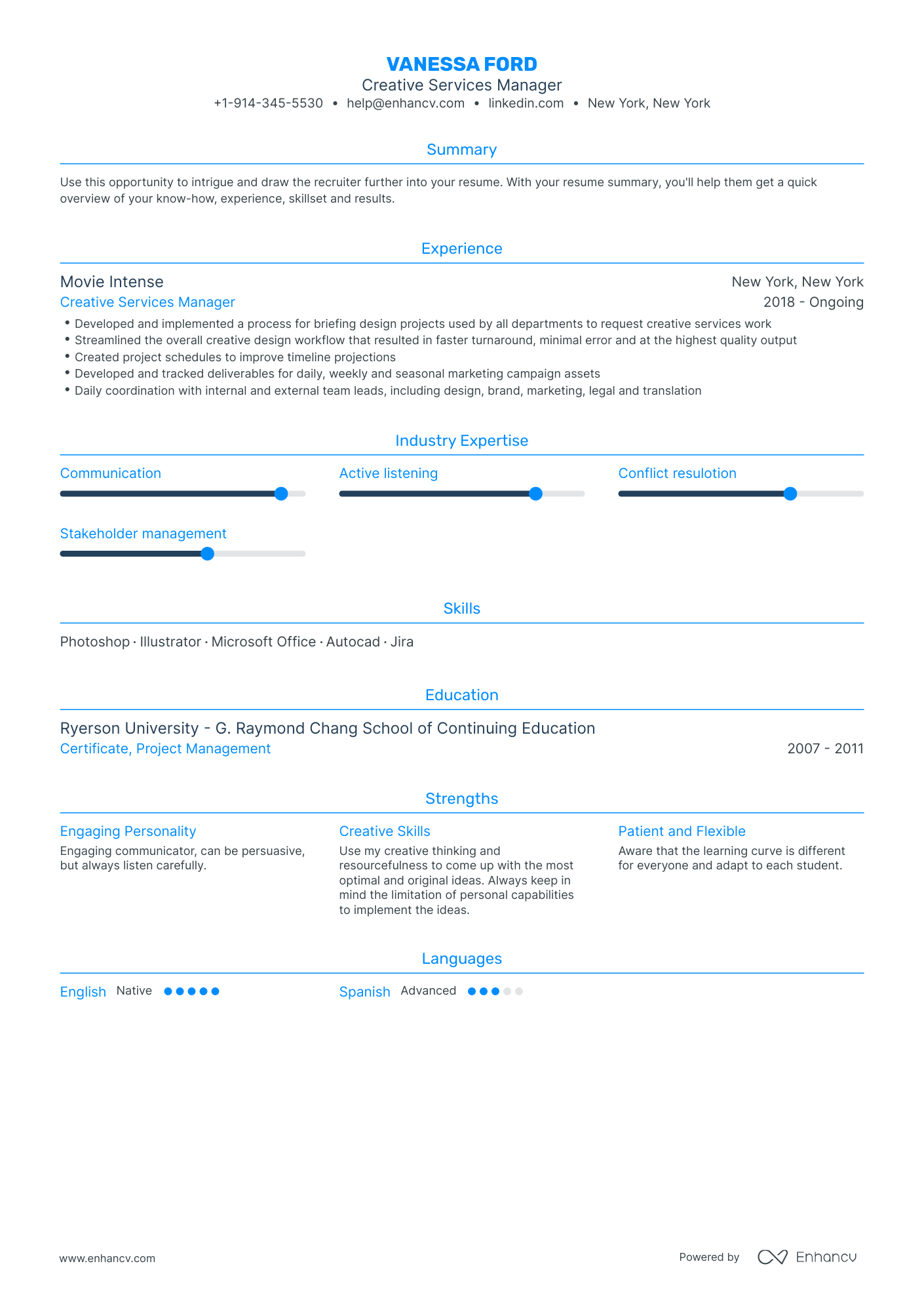 Creative Services Manager Resume Examples & Guide for 2023 (Layout