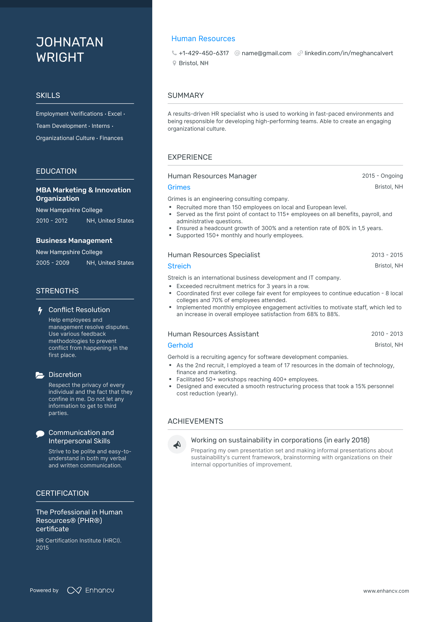 Polished Human Resources Resume Template