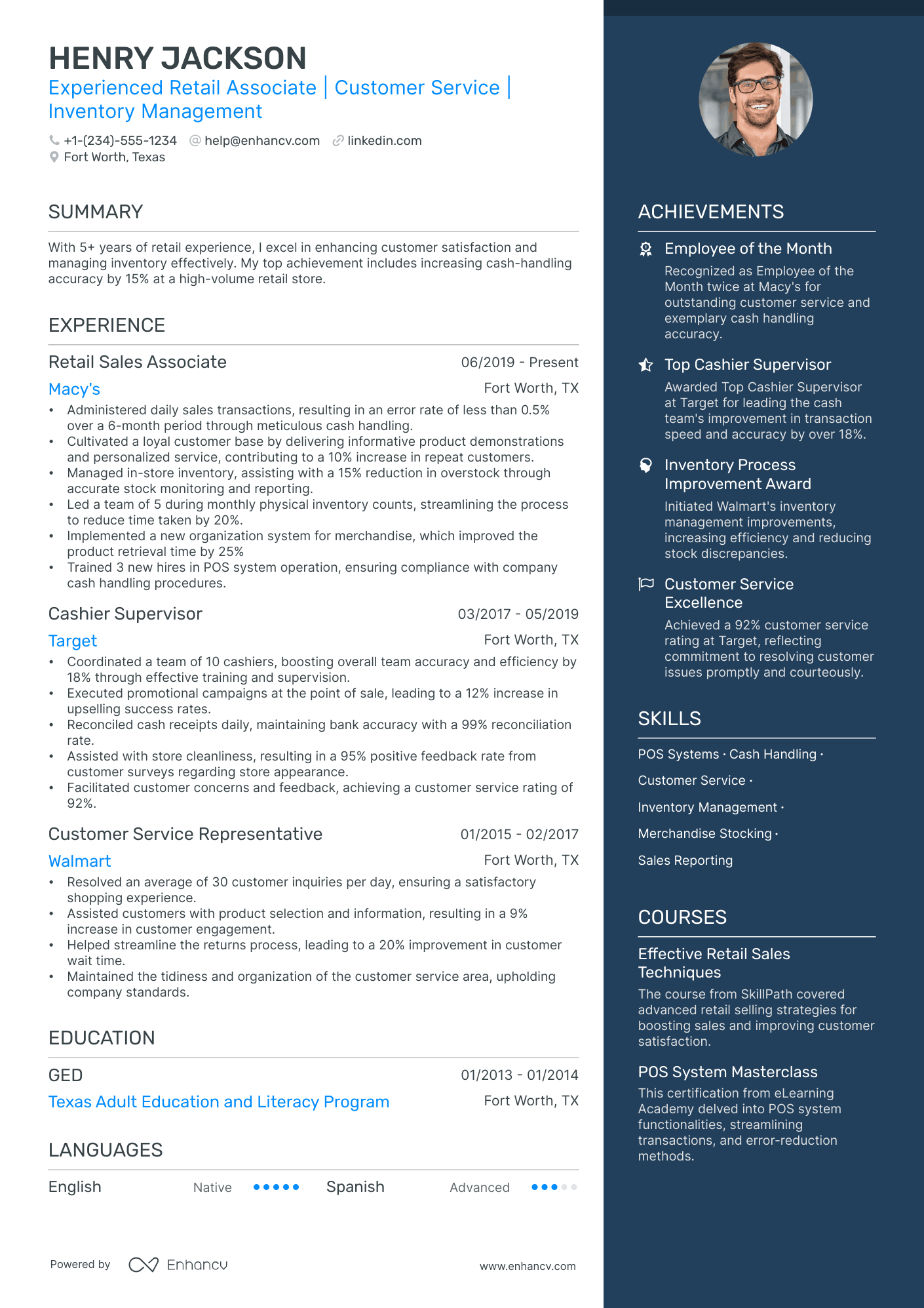 sample resume for sales cashier