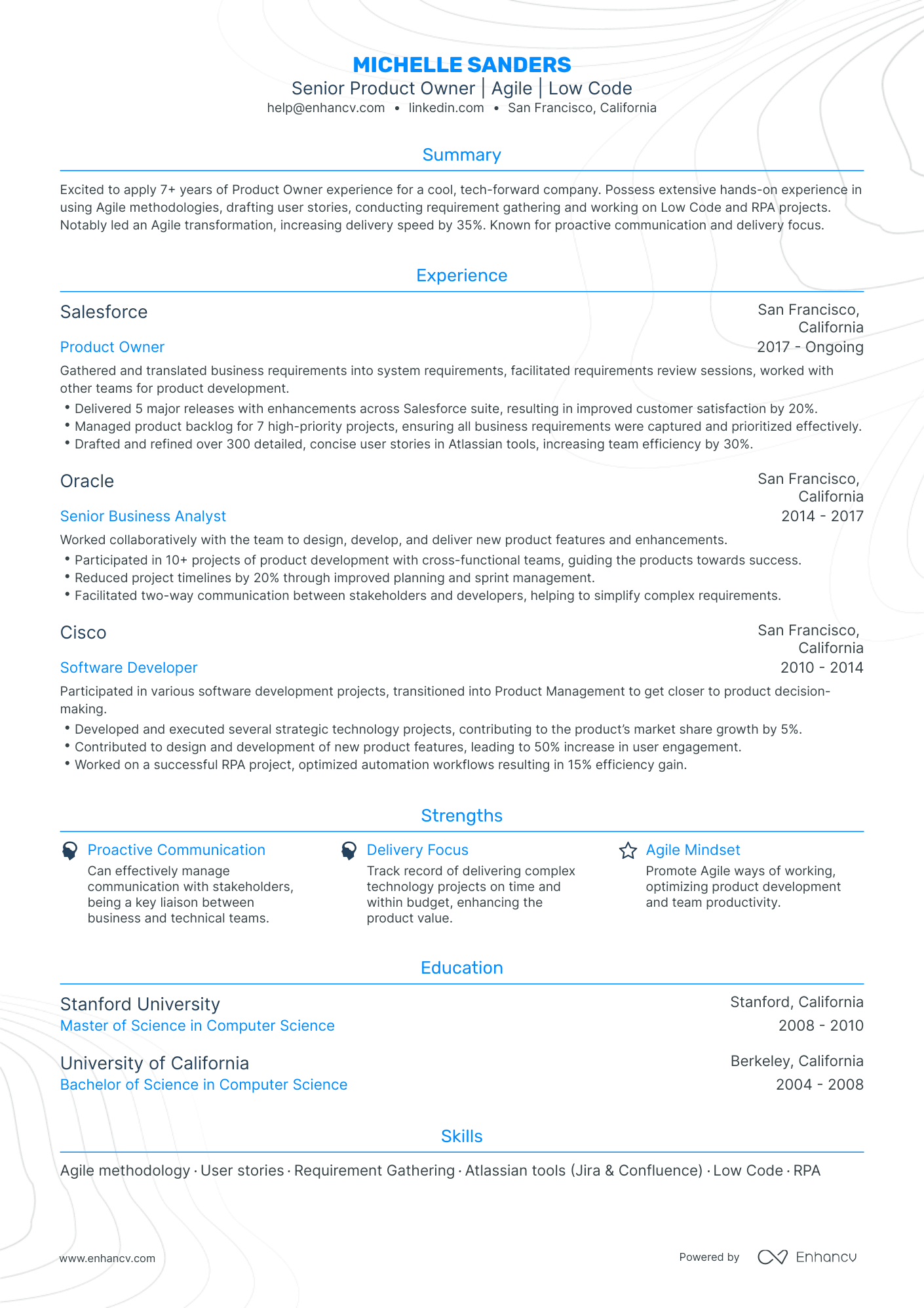 undefined Senior Product Owner Resume Template