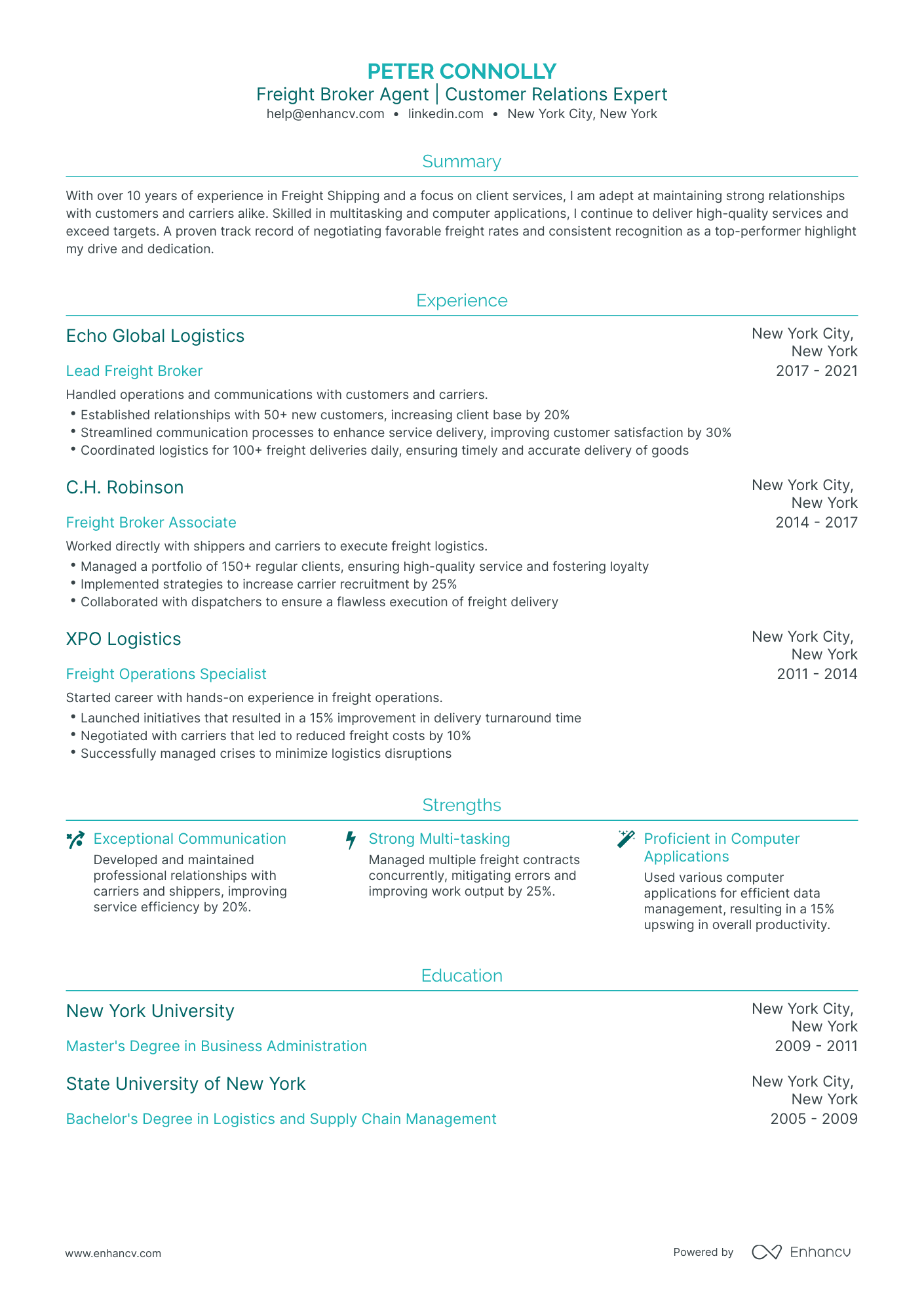 undefined Freight Broker Resume Template