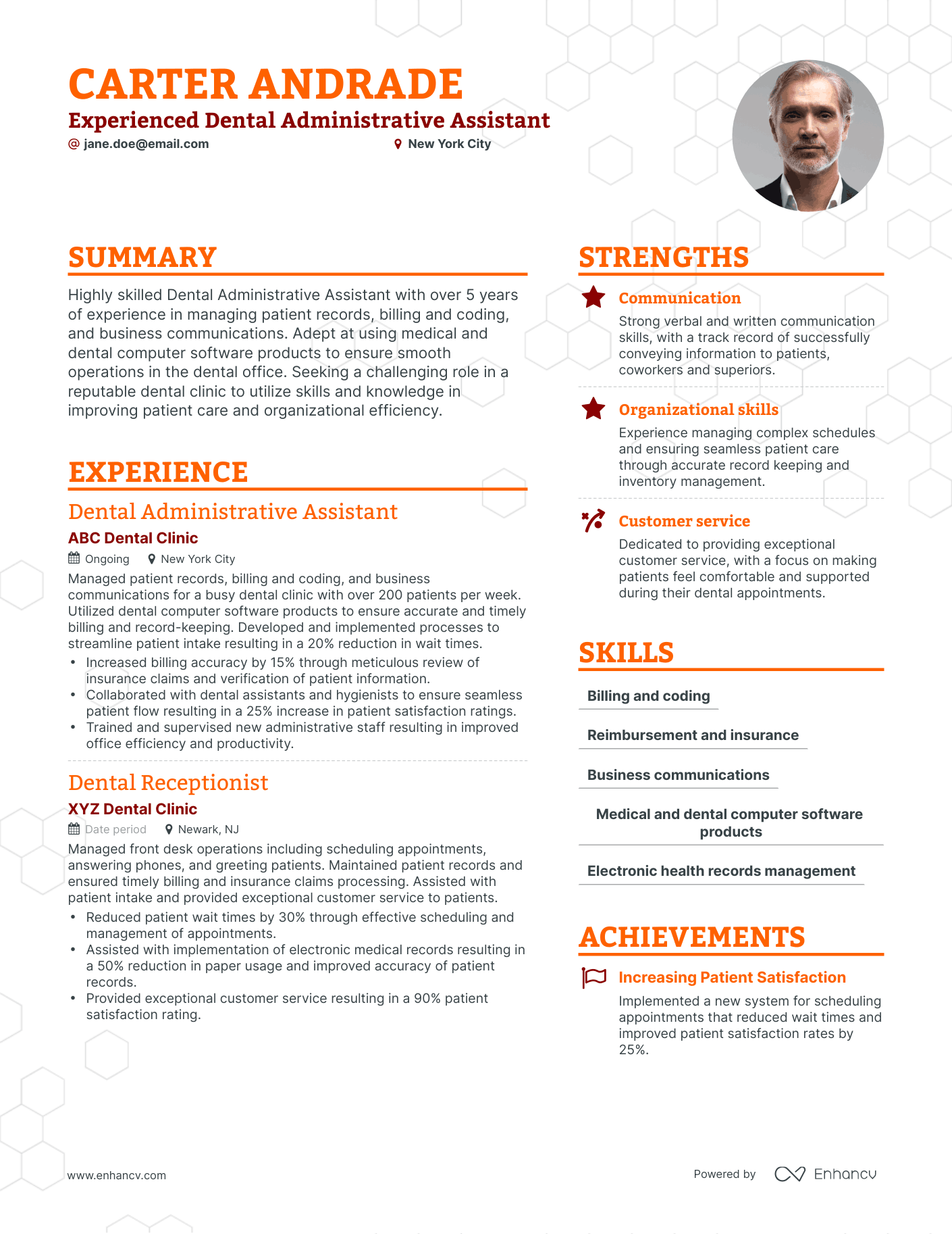 Simple Dental Administrative Assistant Resume Template