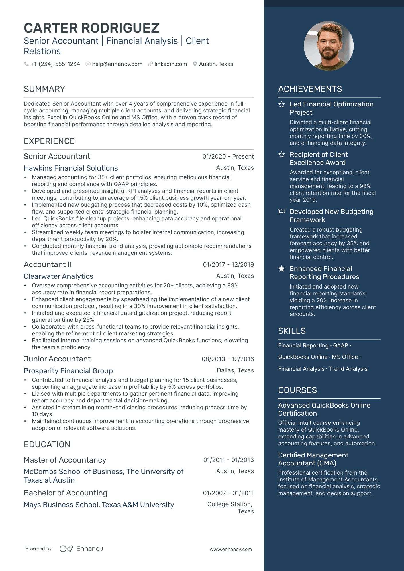 chronological resume for accountant