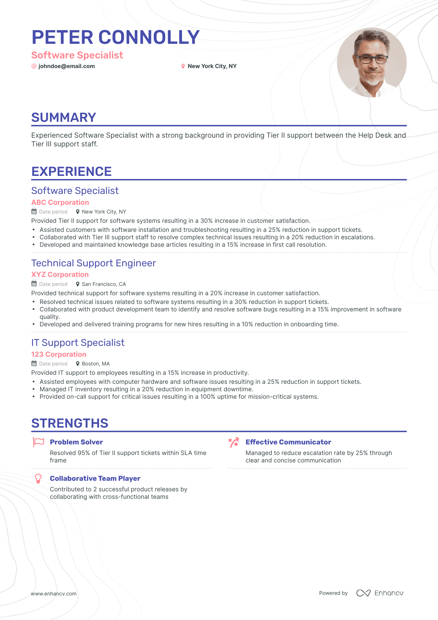 Classic Software Specialist Resume Template