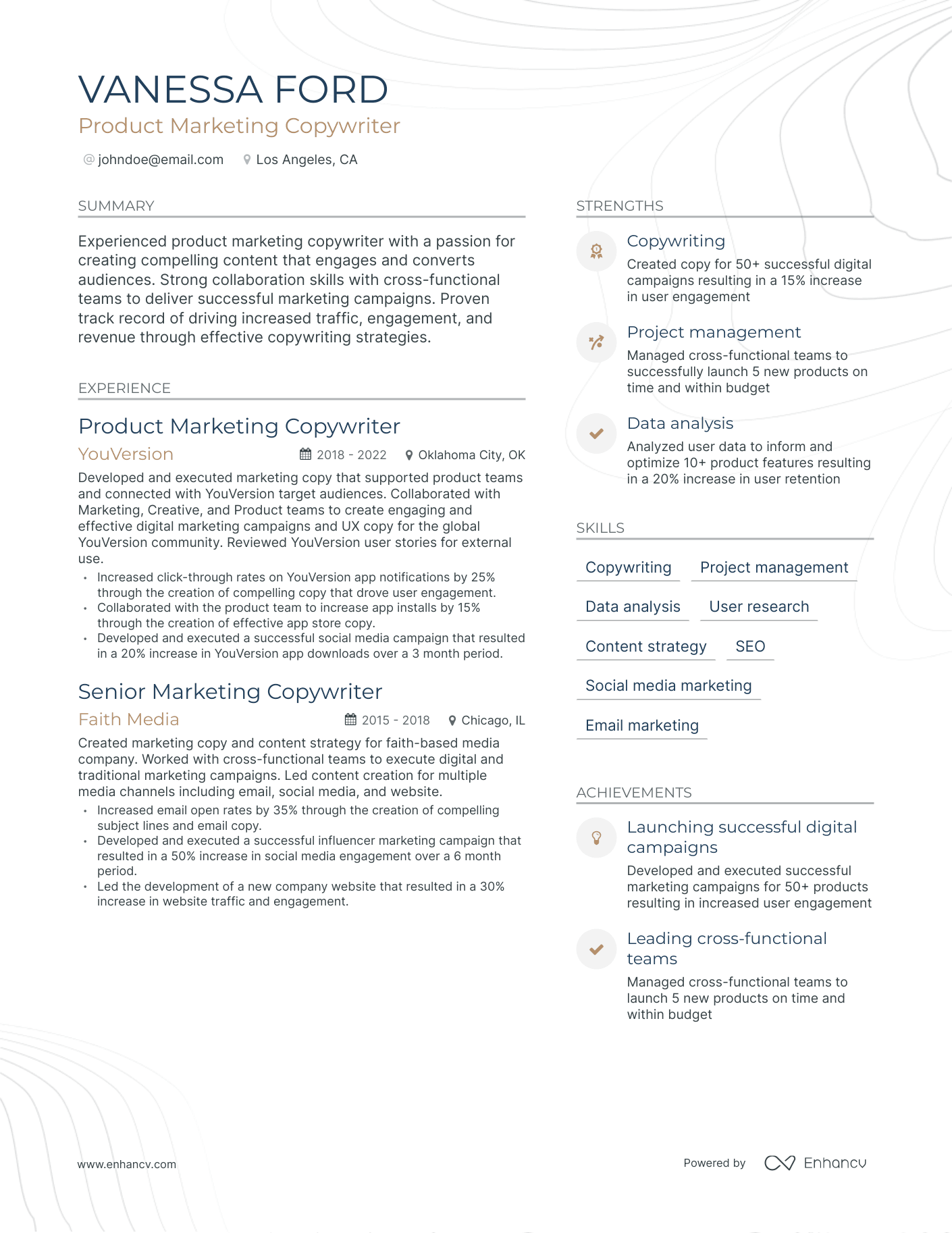 Modern Product Marketing Resume Template