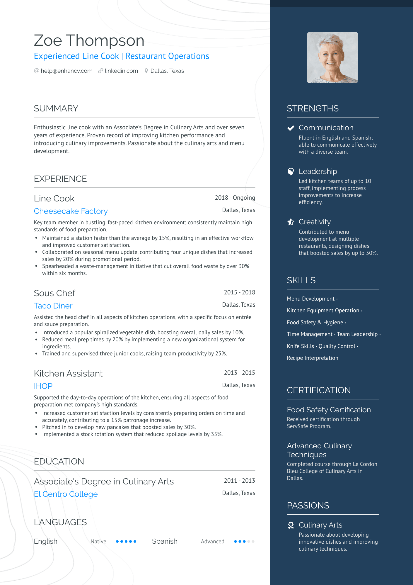 entry level cook resume with no experience
