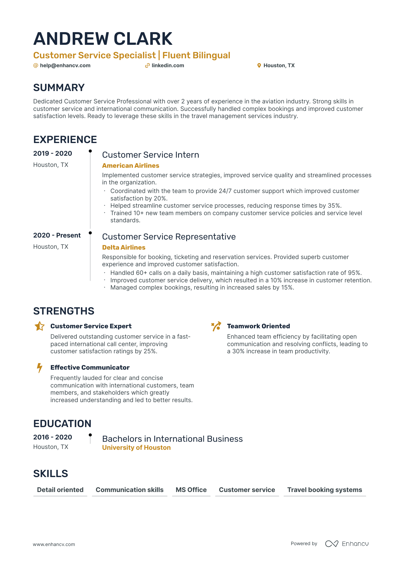 entry level customer service resume summary